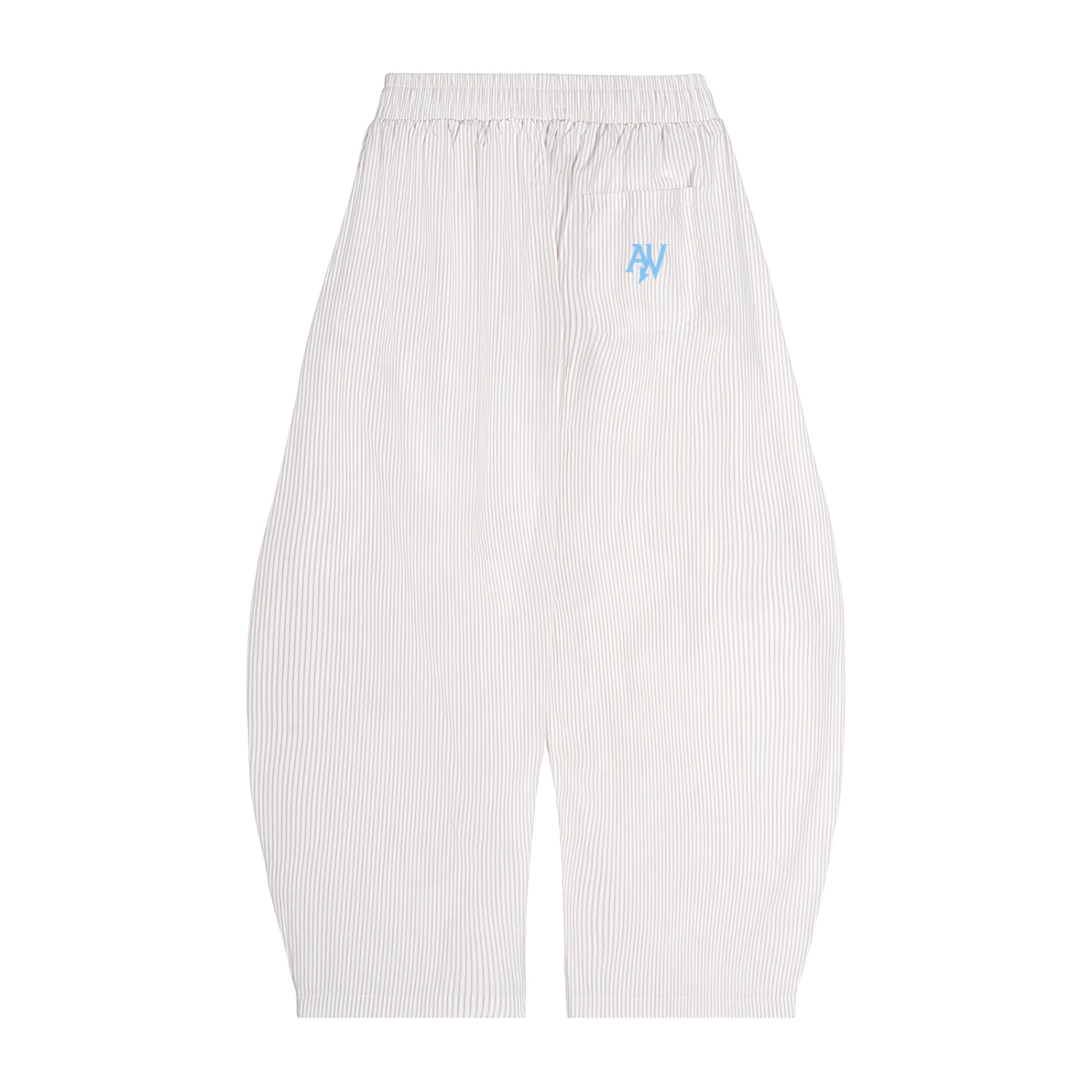 Vertical Stripe Drawstring Barrel Pants