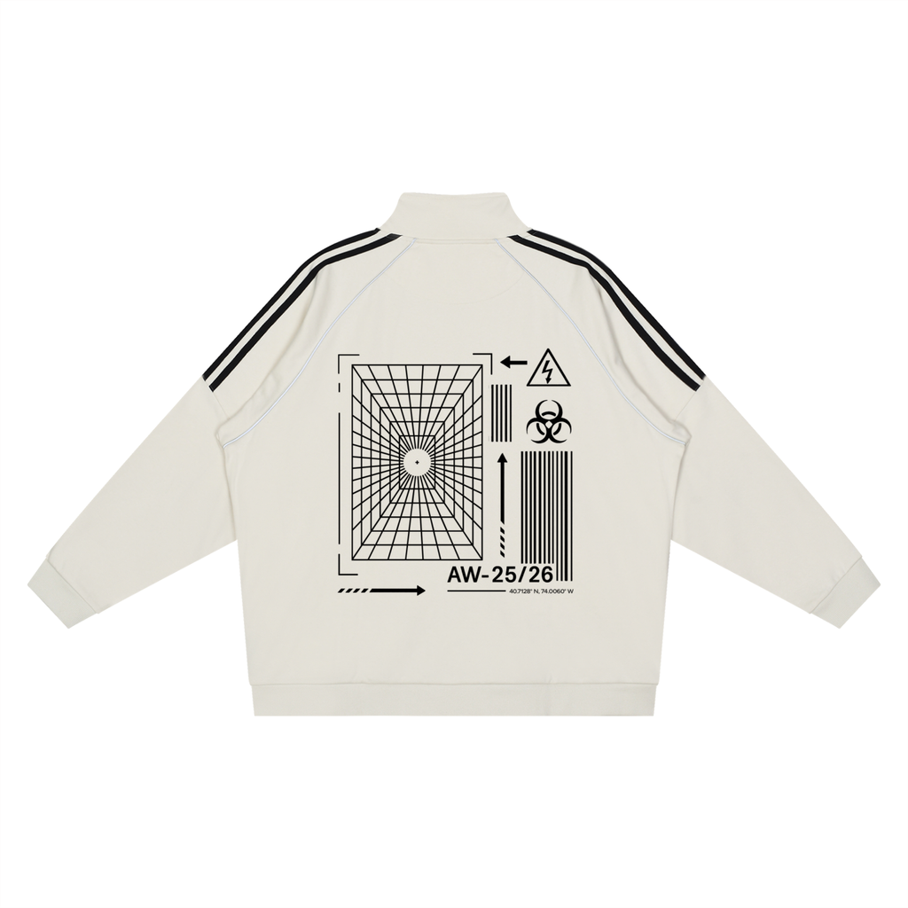 Reflection Striped Raglan Sleeve  Jacket