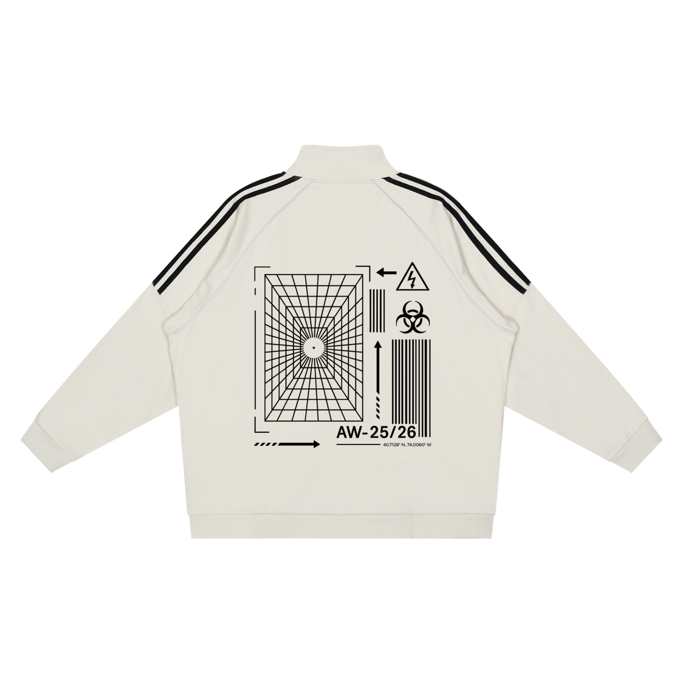 Reflection Striped Raglan Sleeve  Jacket