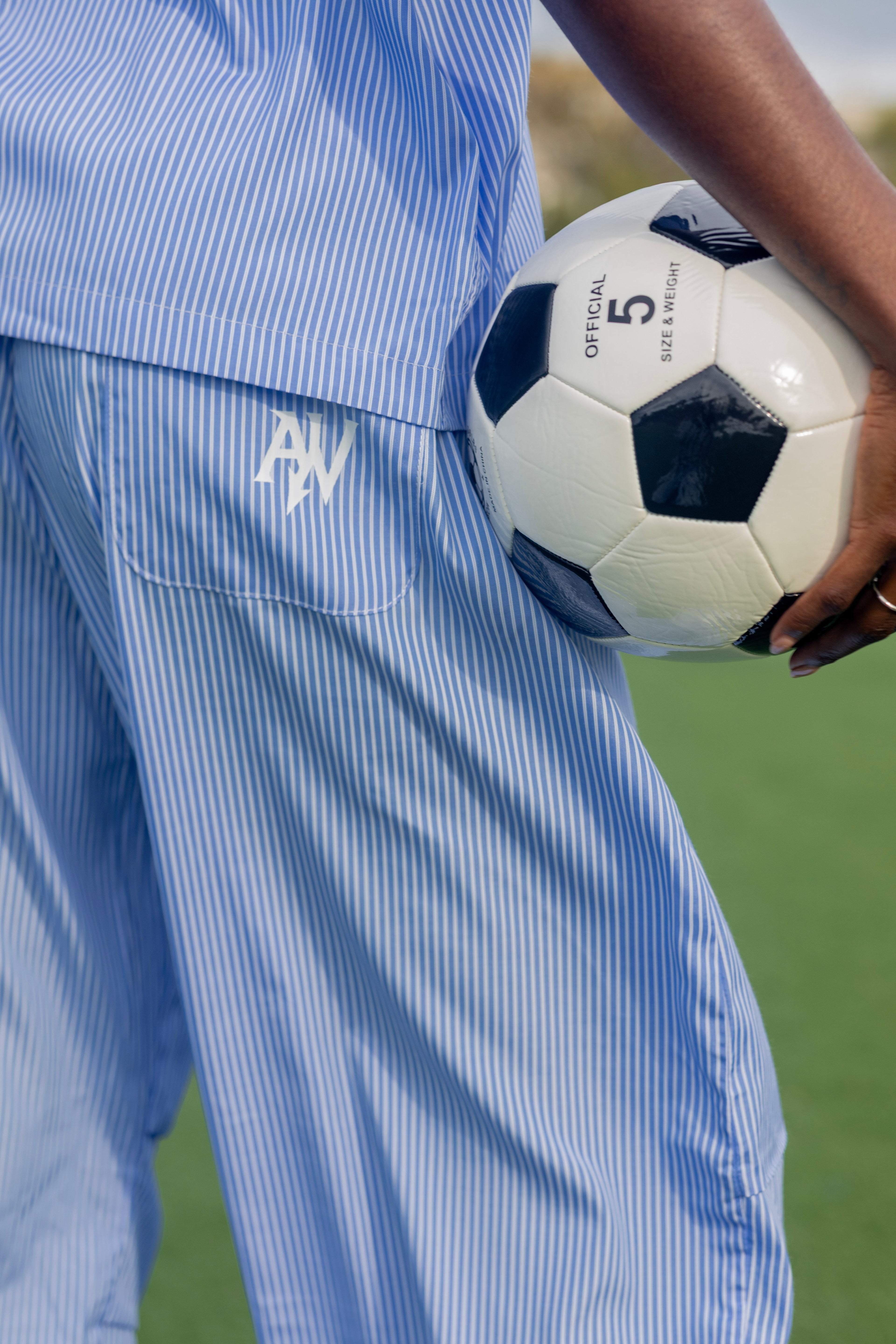 Vertical Stripe Drawstring Barrel Pants
