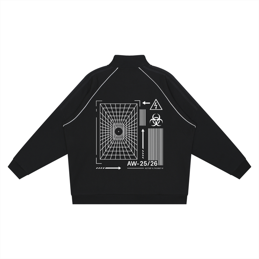 Reflection Striped Raglan Sleeve  Jacket