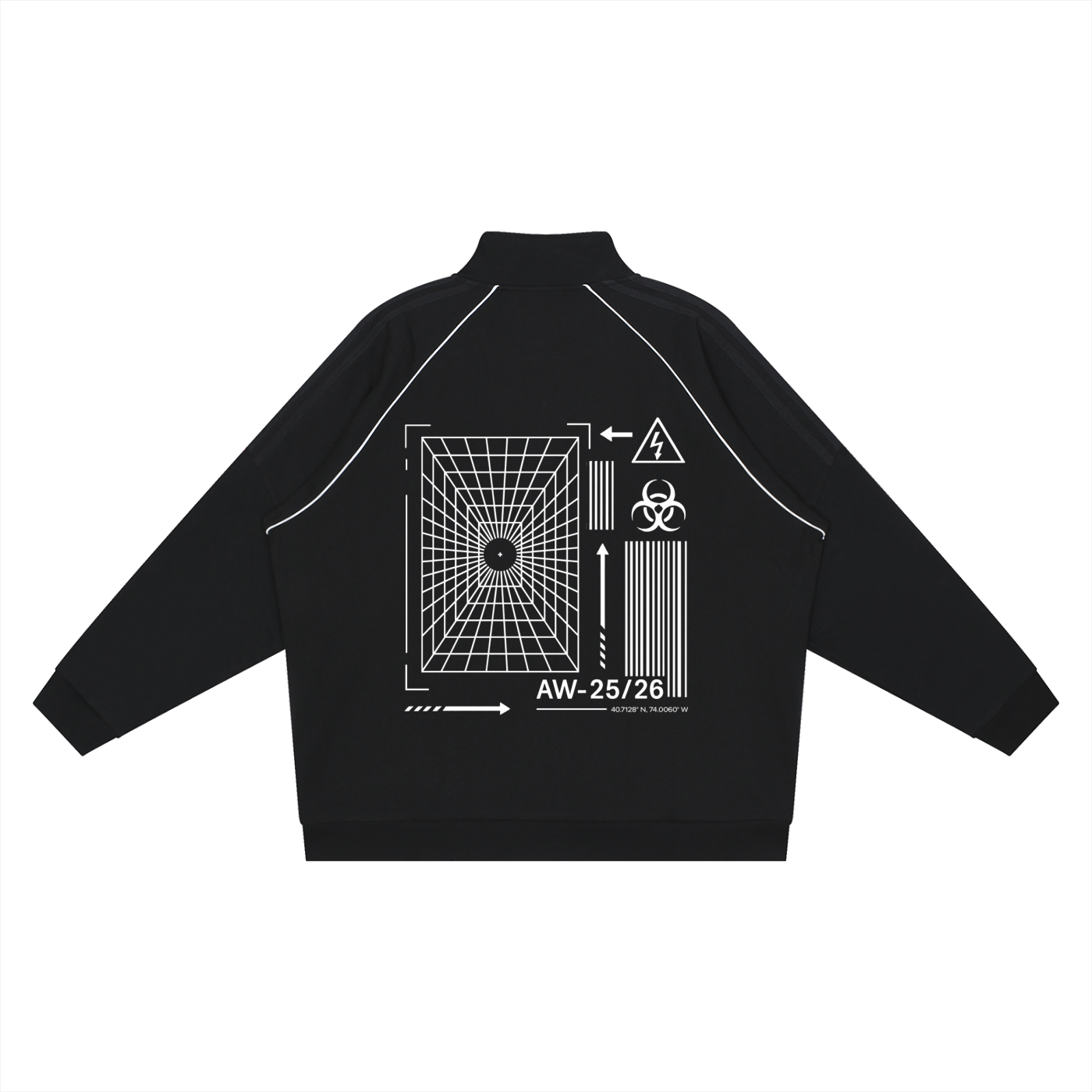 Reflection Striped Raglan Sleeve  Jacket