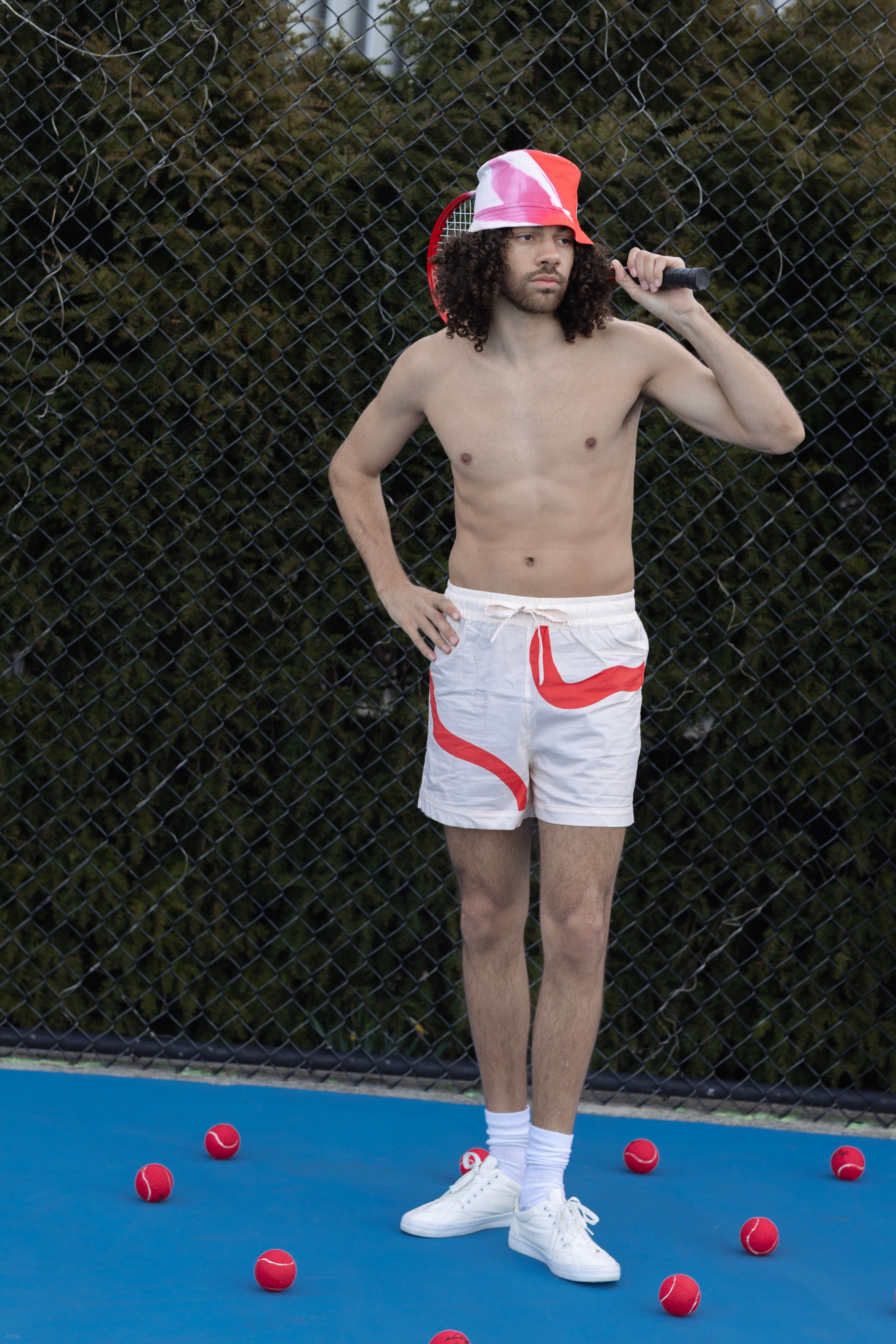 Tan And Hibiscus Snake Shorts