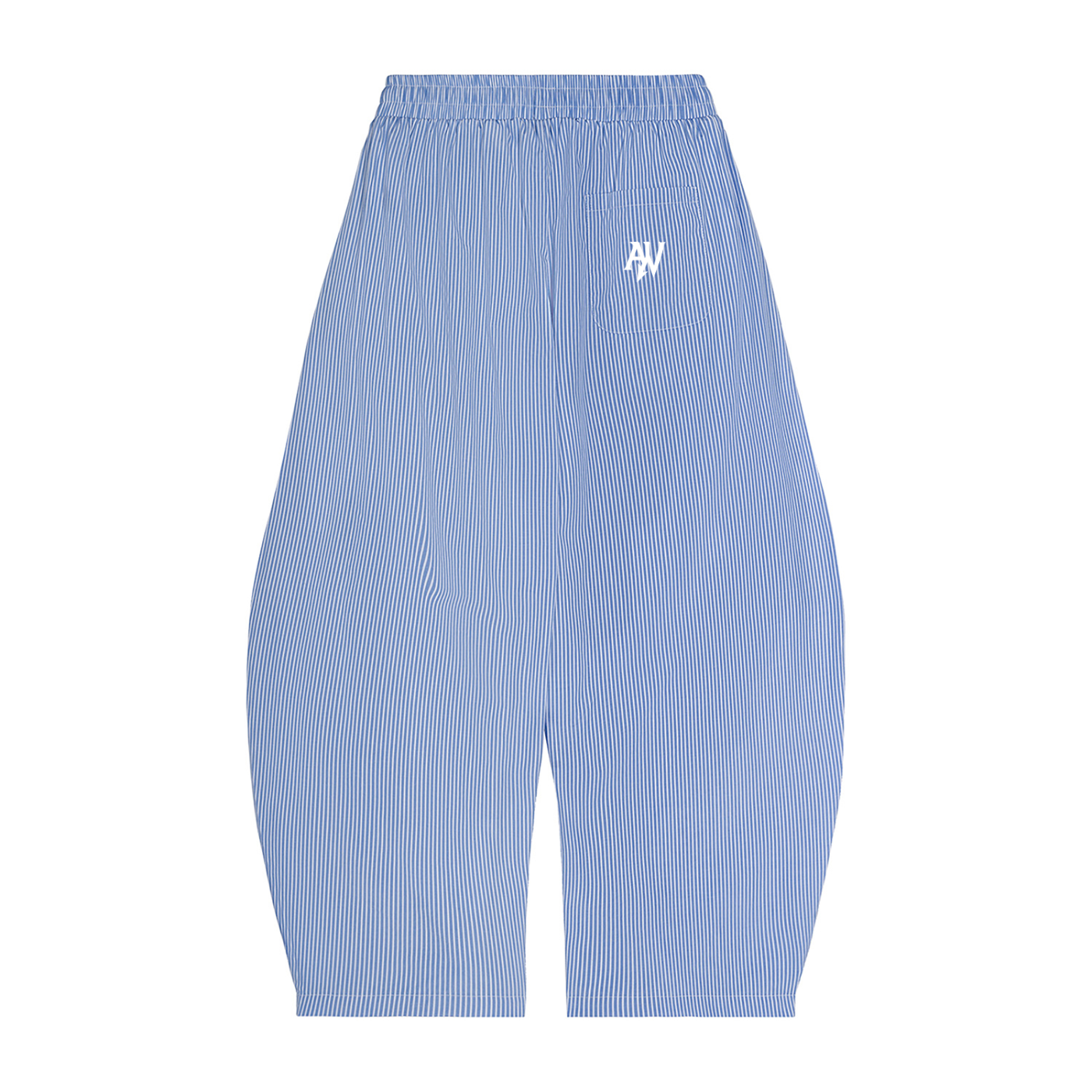 Vertical Stripe Drawstring Barrel Pants