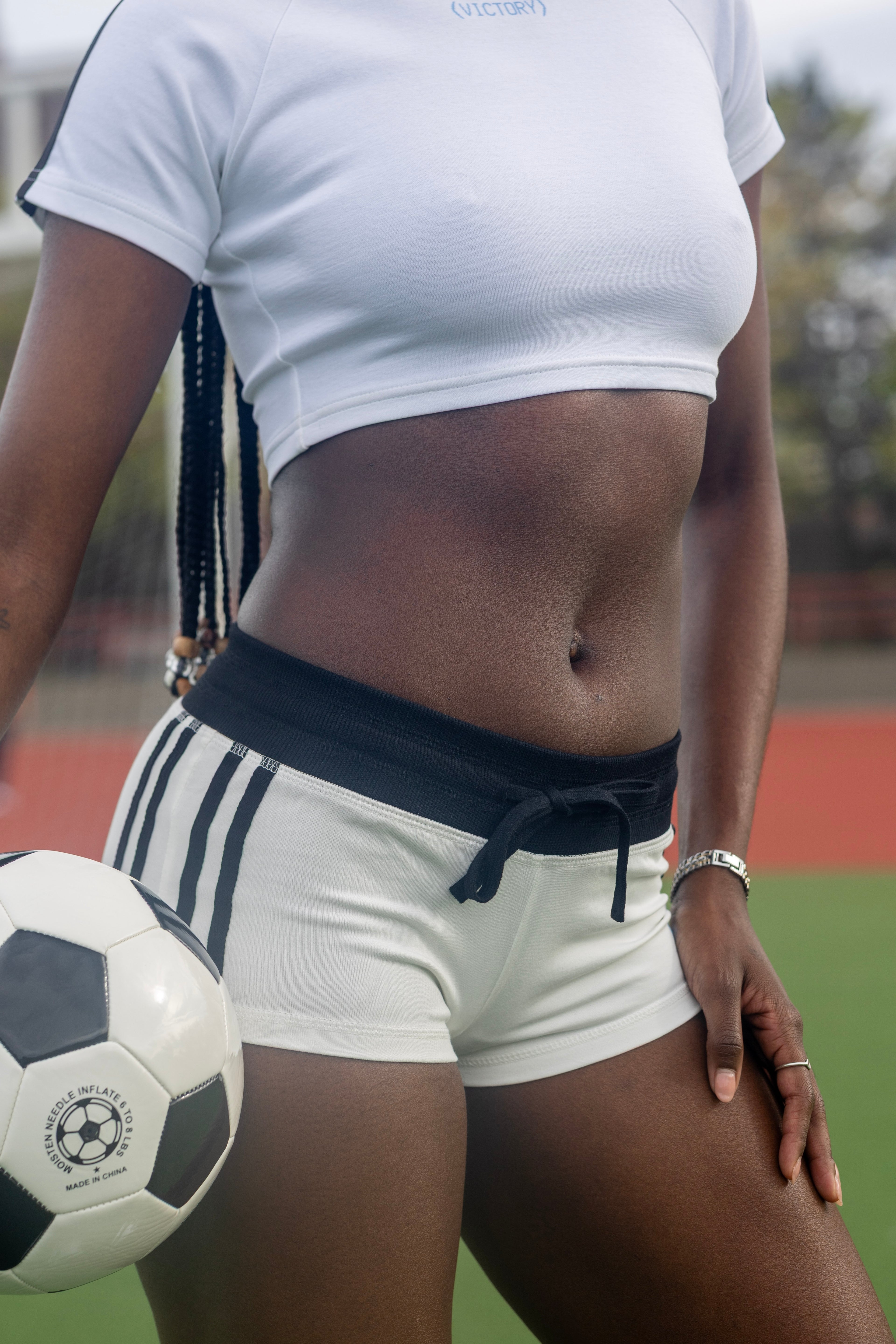 Women's Contrast Stripe Track Shorts