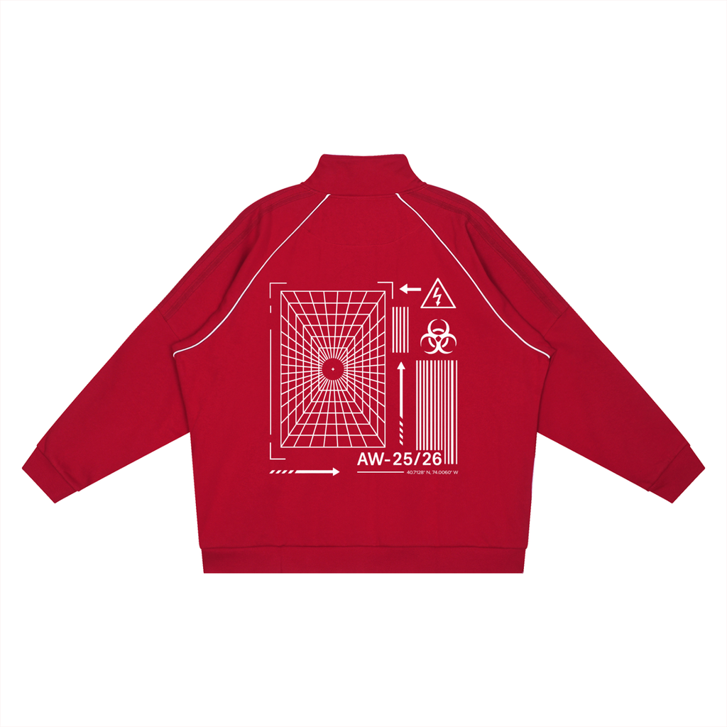 Reflection Striped Raglan Sleeve  Jacket