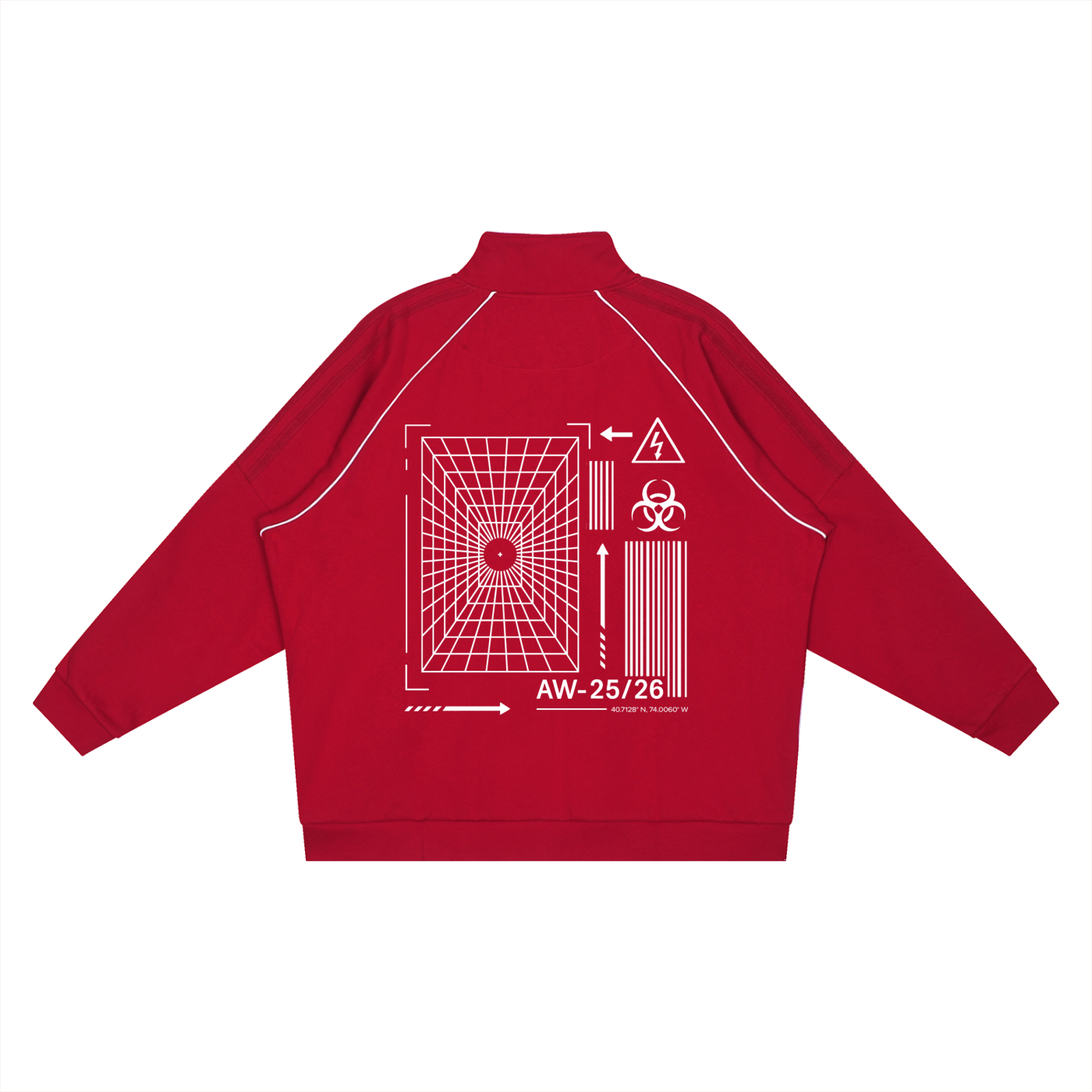 Reflection Striped Raglan Sleeve  Jacket