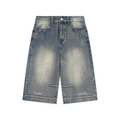 Vintage Wash Baggy Denim Shorts