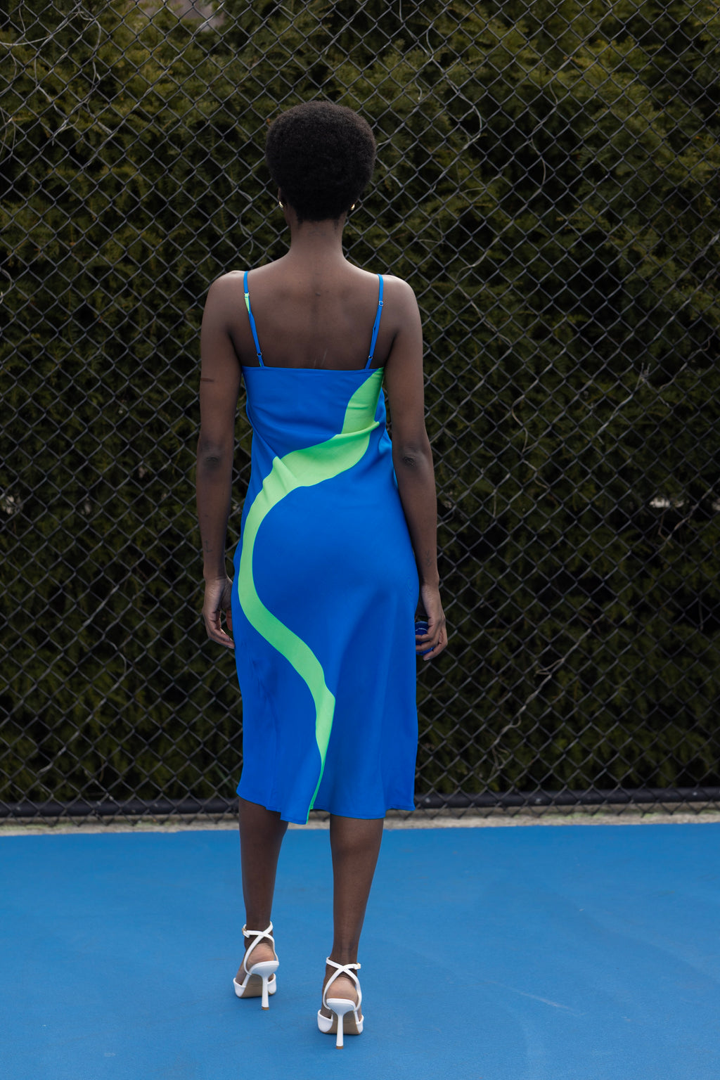 Blue And Green Snake Slip Dress