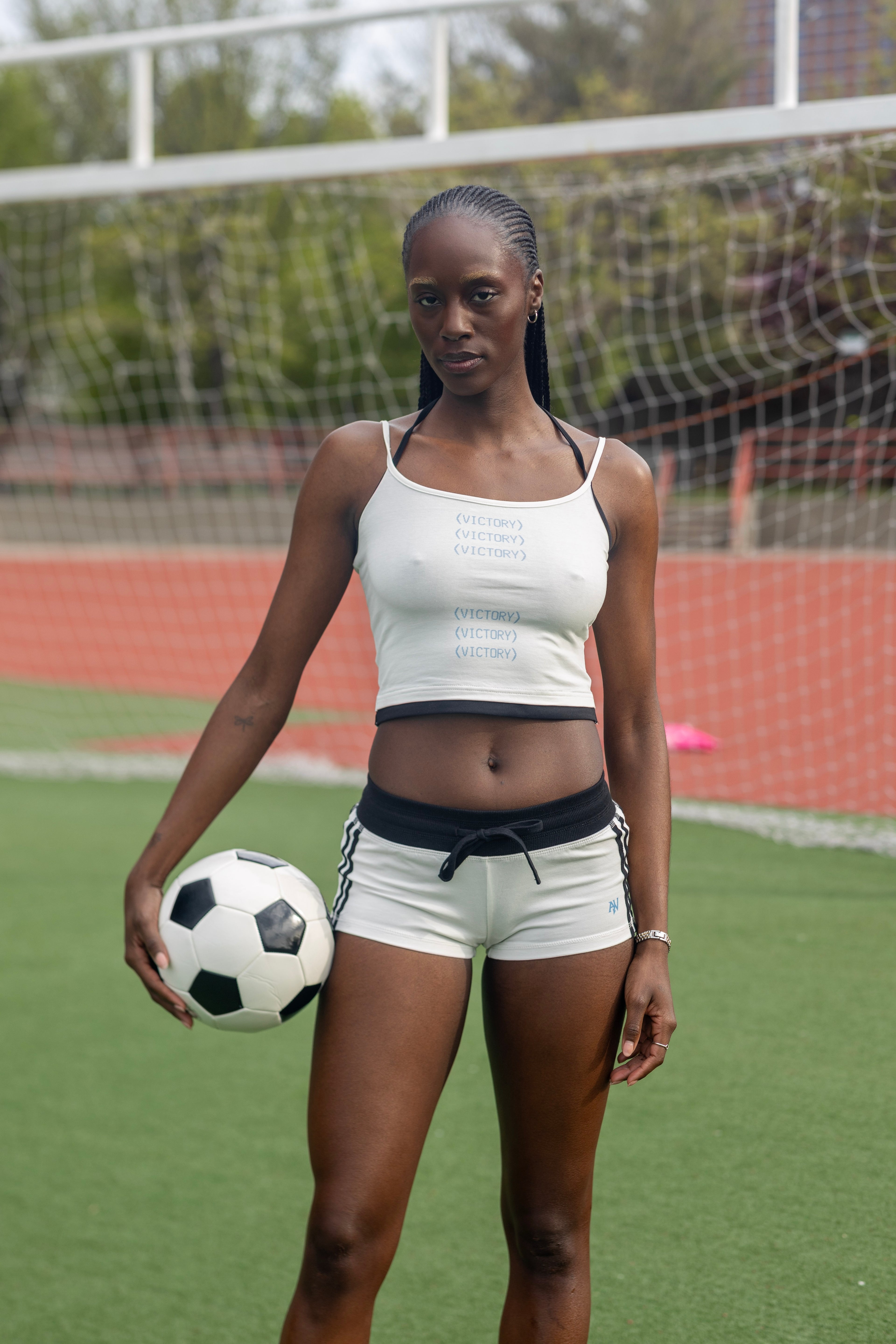 Contrast Binding Halter Tank Top