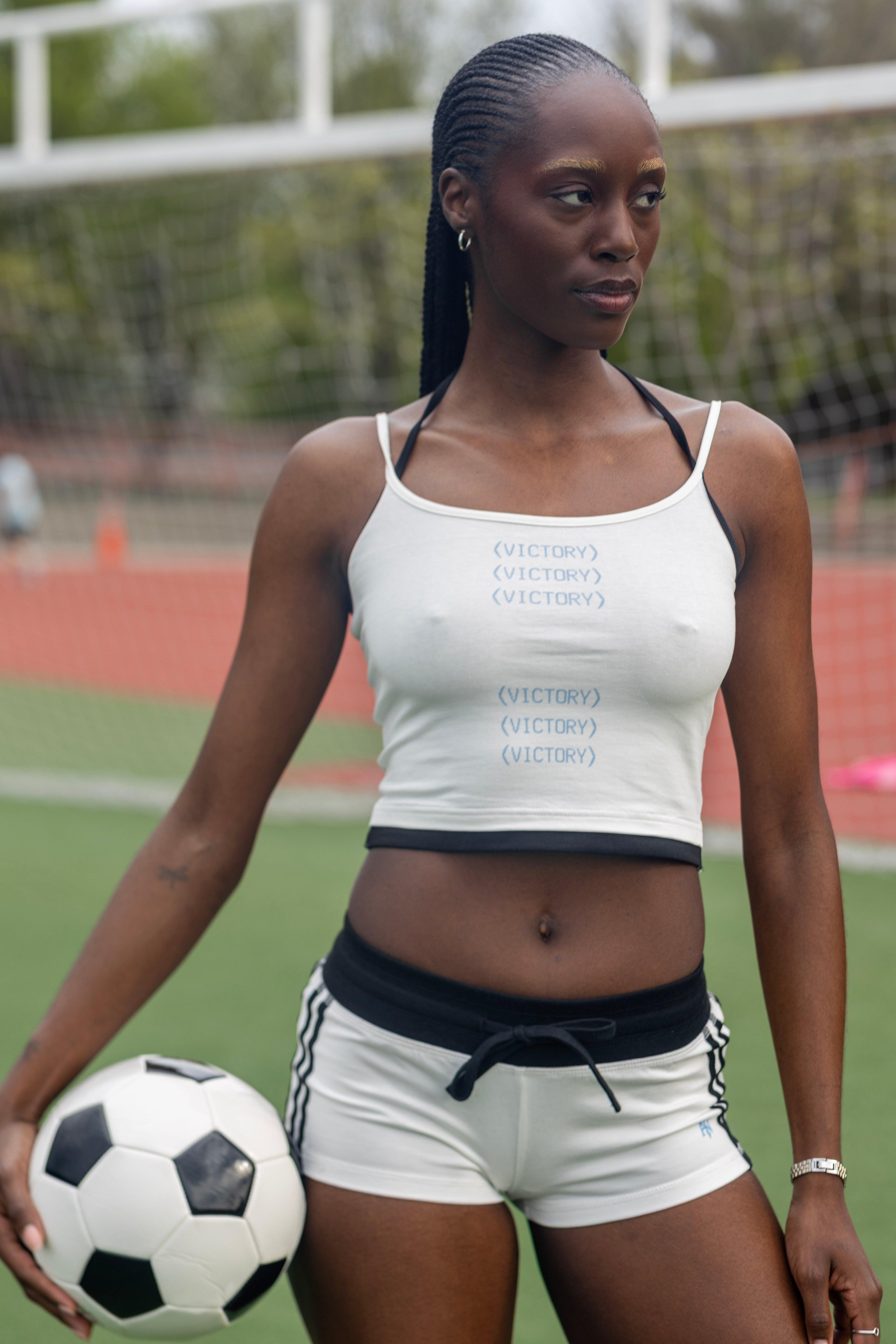 Contrast Binding Halter Tank Top