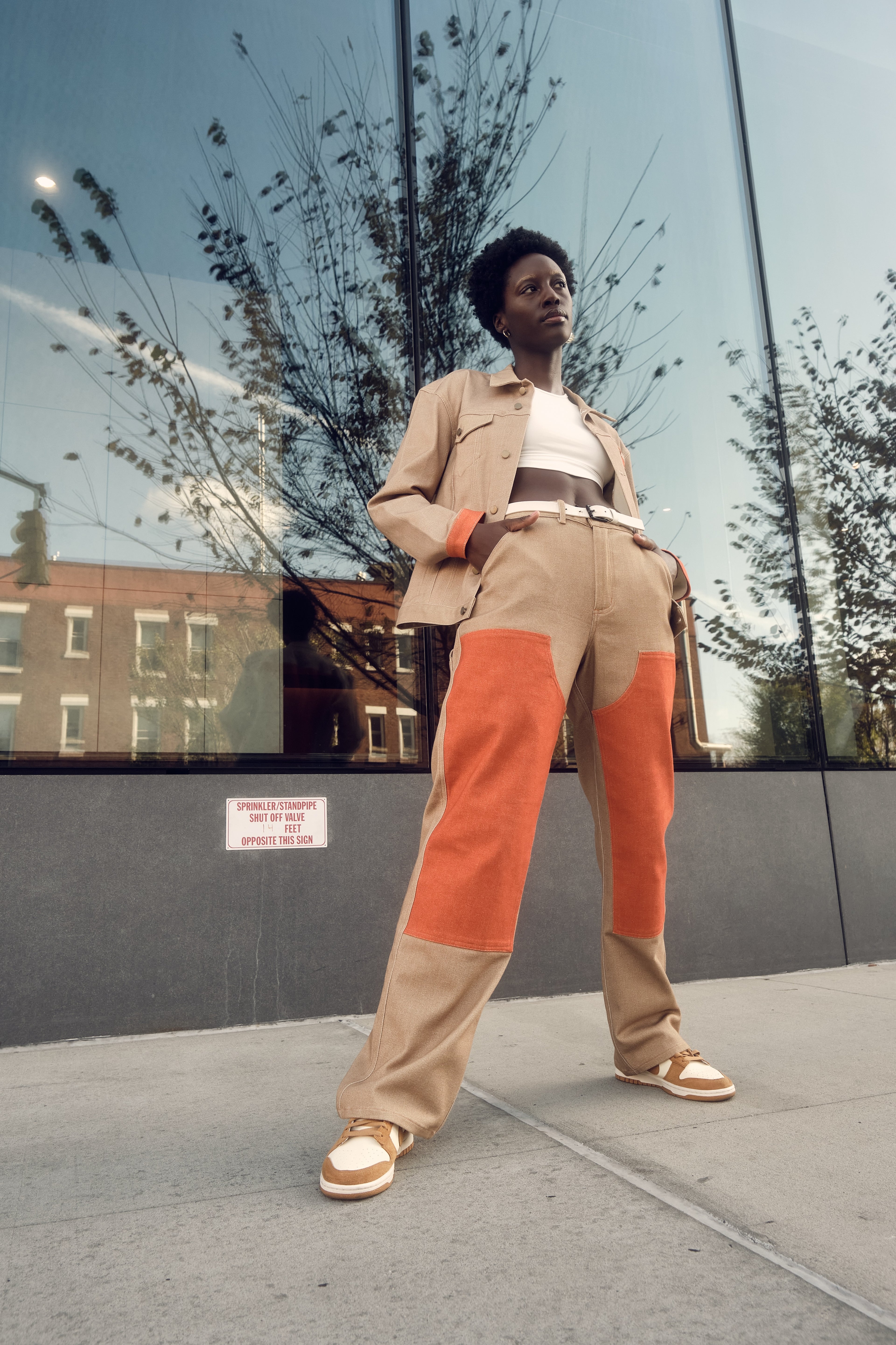 Tan and Orange Men's Worker Pant