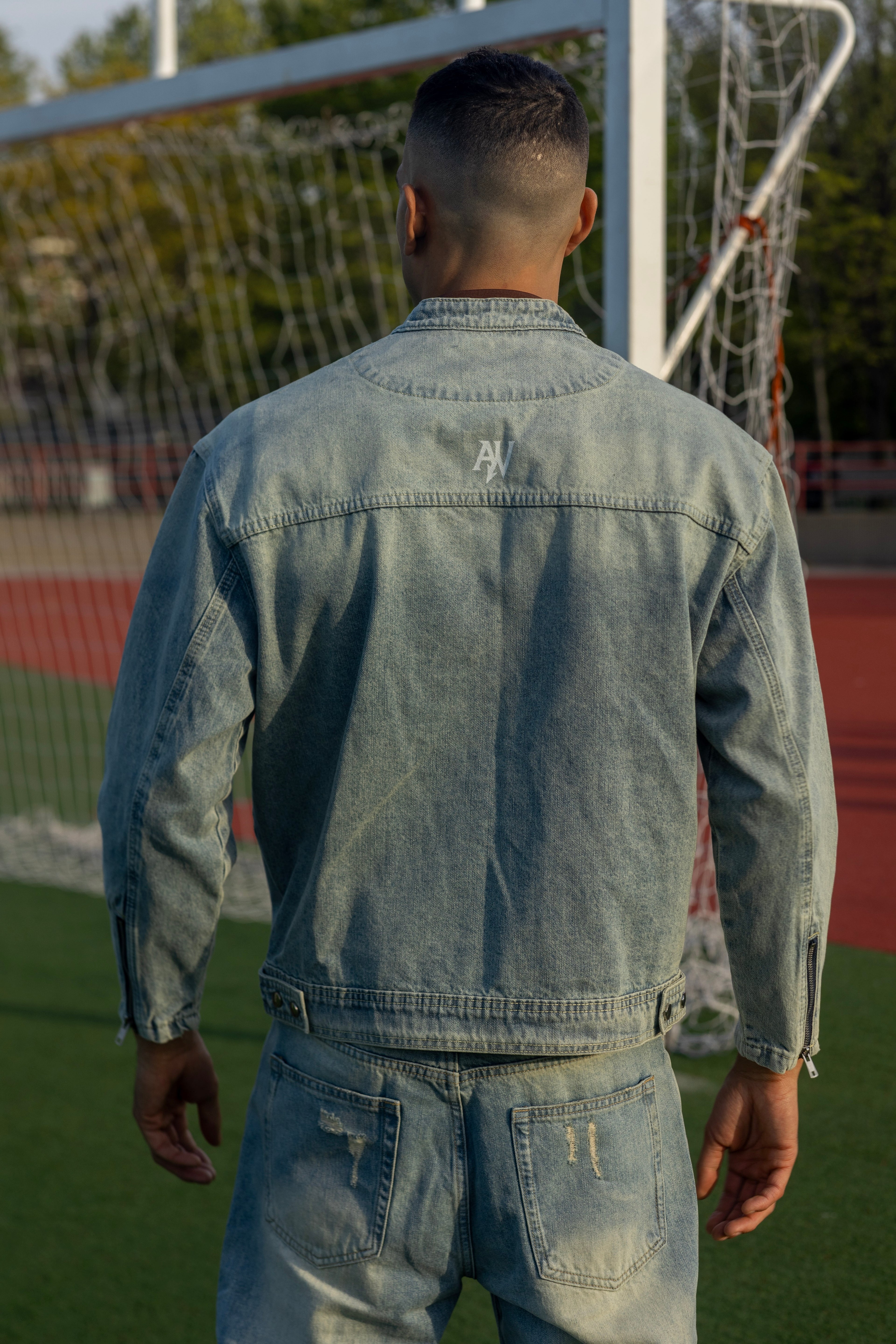 Vintage Wash Zip Denim Jacket