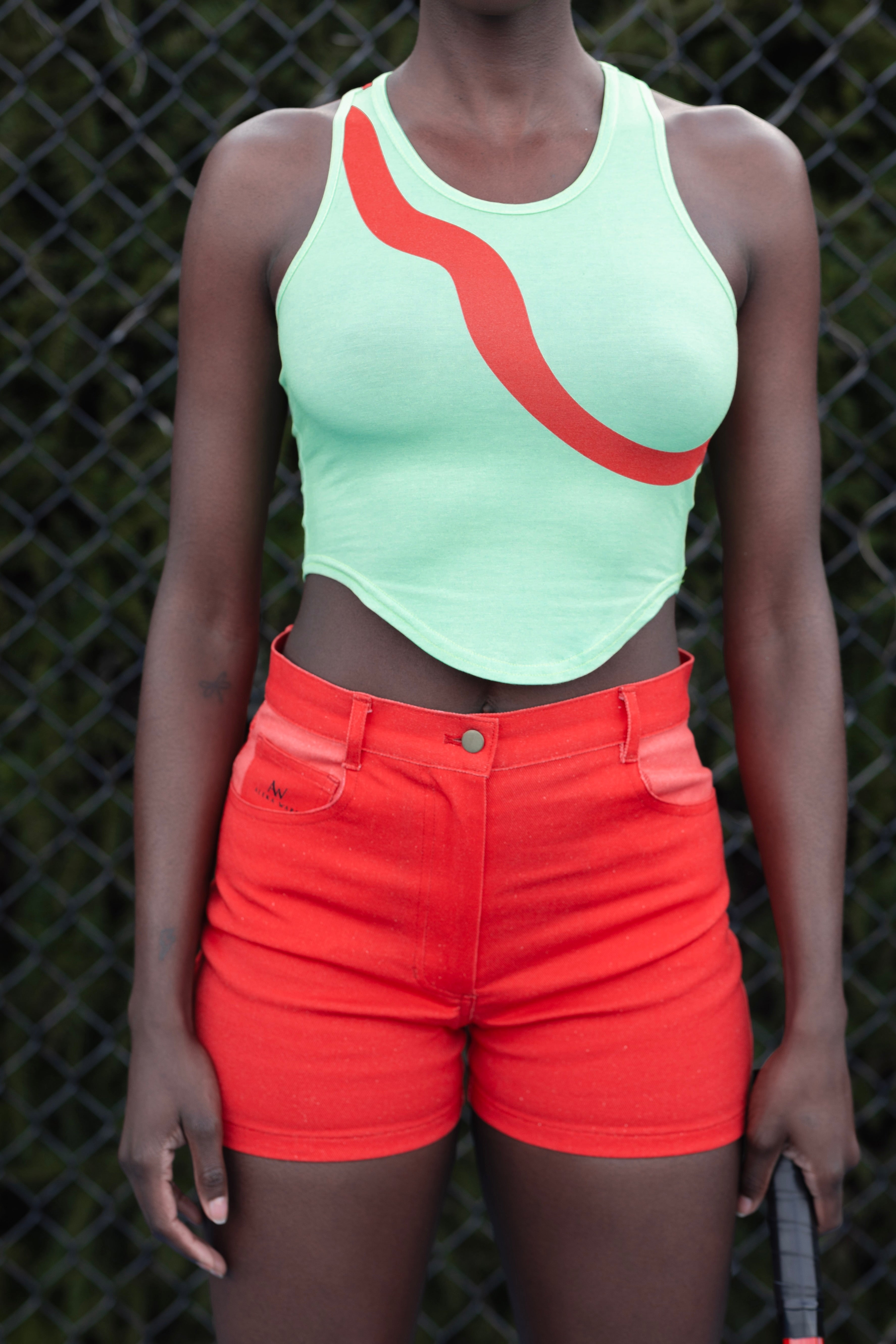 Hibiscus Denim Shorts