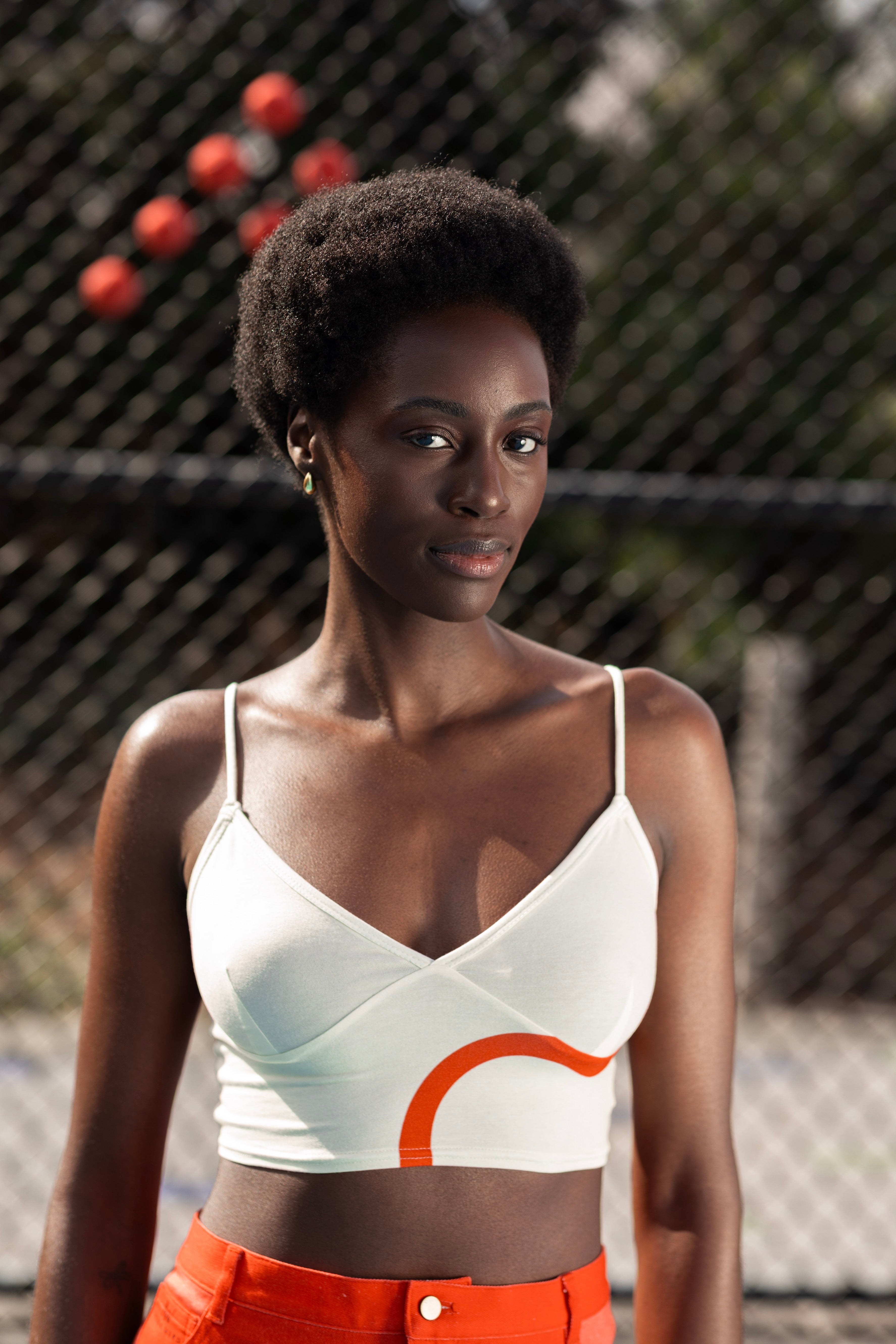 Tan And Hibiscus Snake Bralette