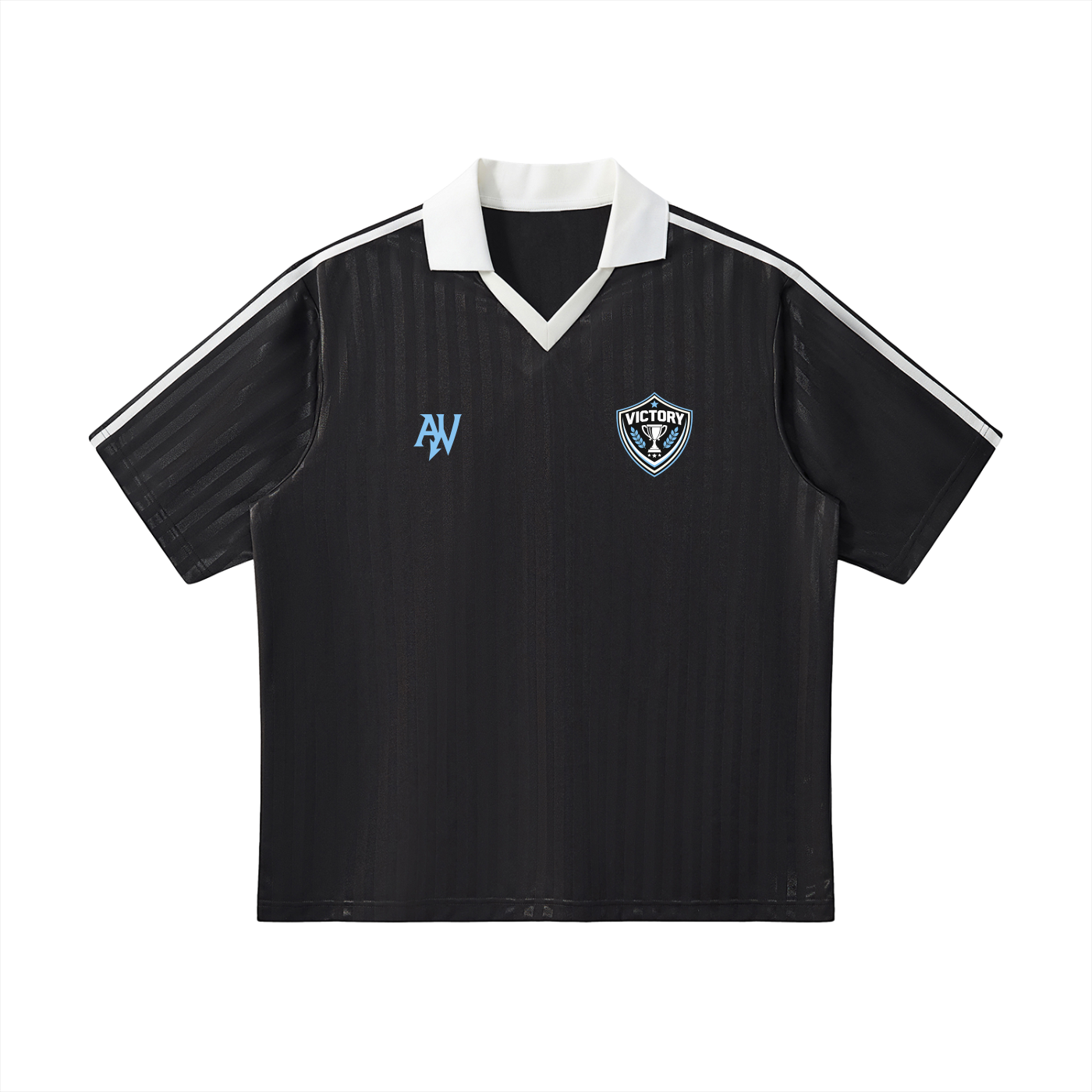 Contrast Collar Striped Soccer Jersey