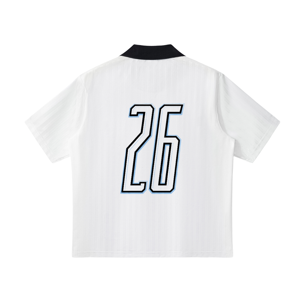 Contrast Collar Striped Soccer Jersey