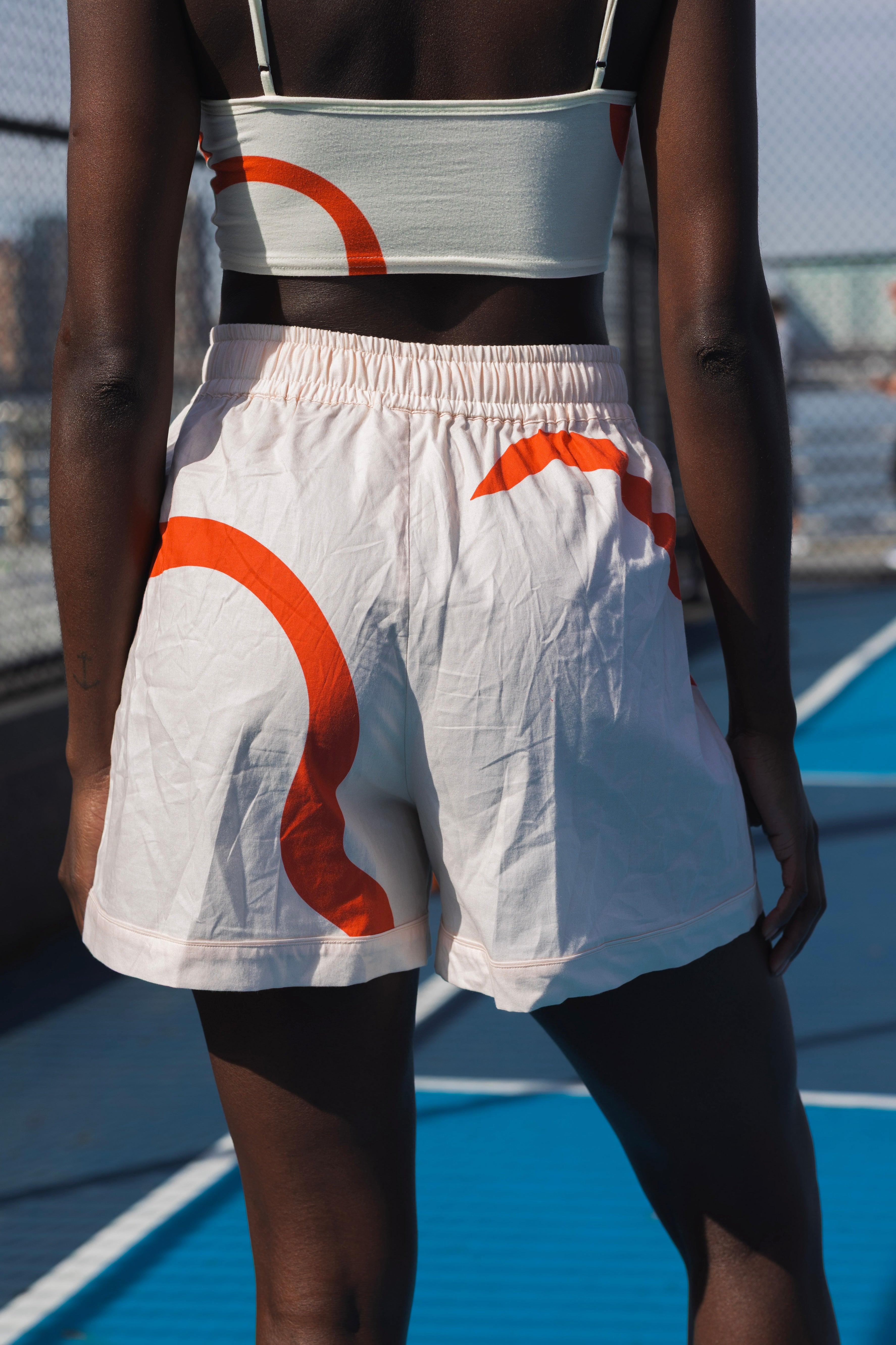 Tan And Hibiscus Snake Shorts