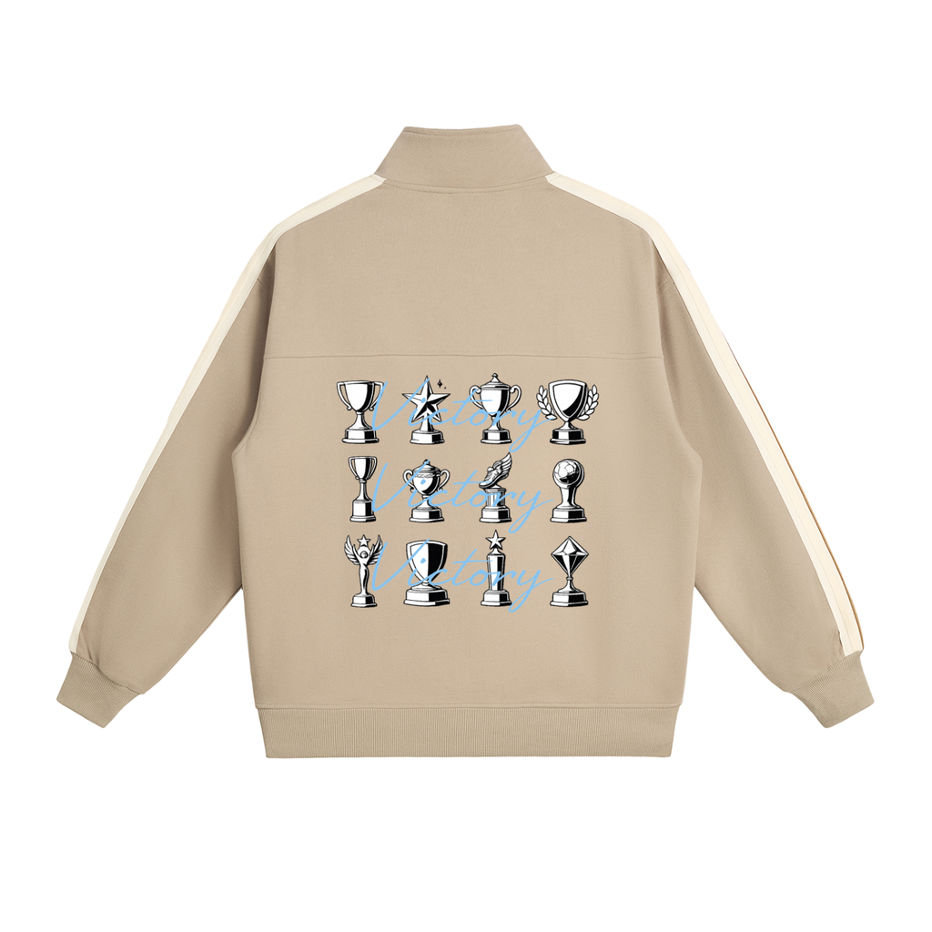 Contrast Side-Stripe Stand Collar  Jacket