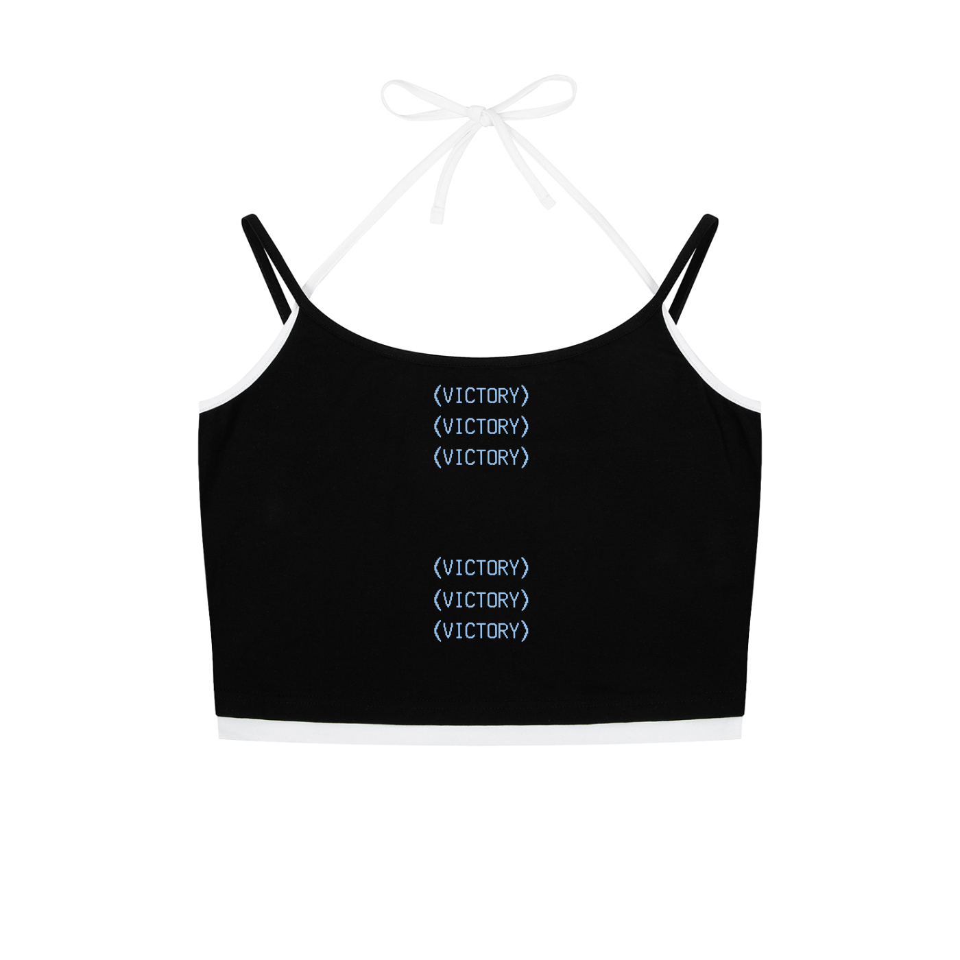 Contrast Binding Halter Tank Top