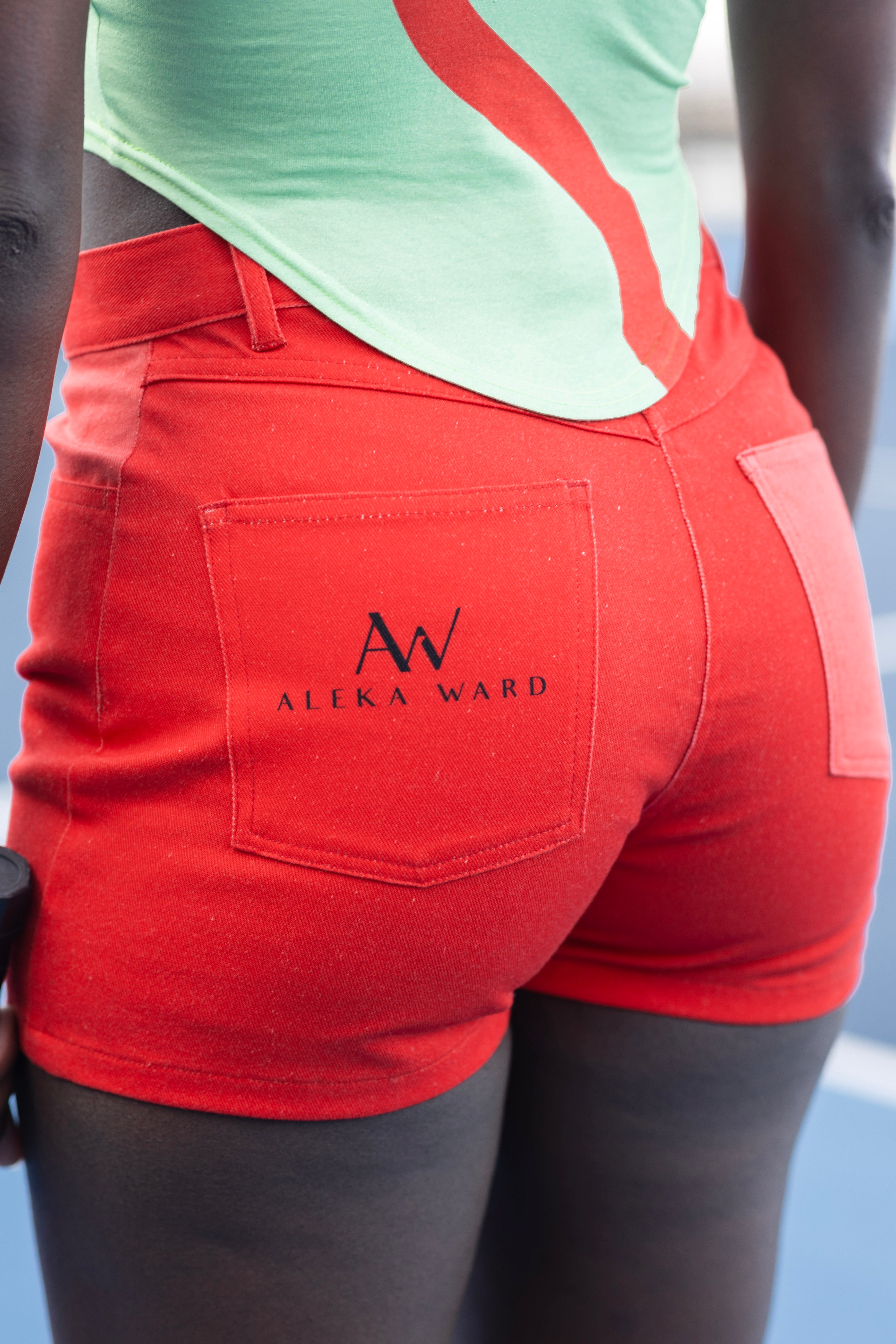 Hibiscus Denim Shorts