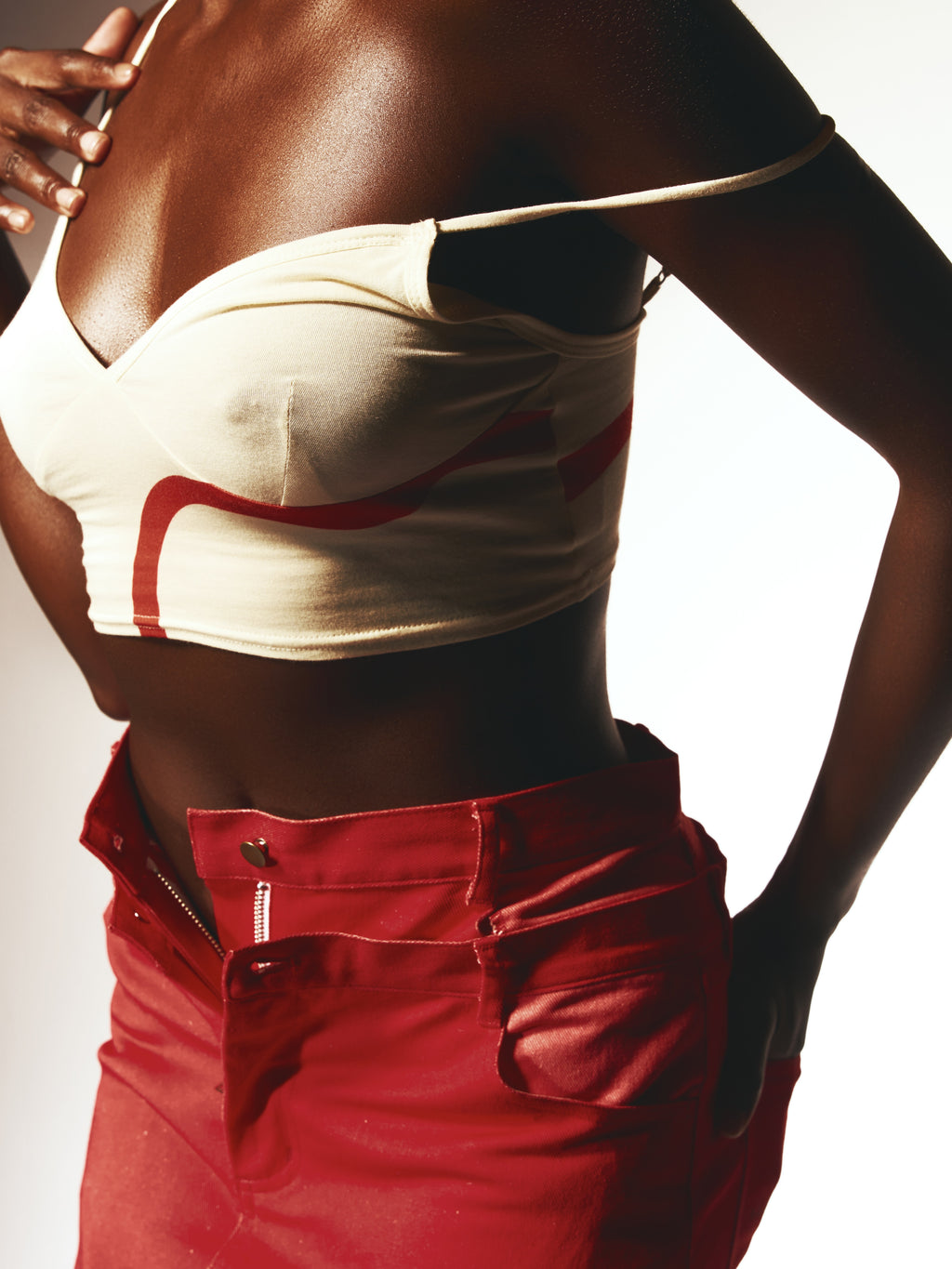 Tan And Hibiscus Snake Bralette