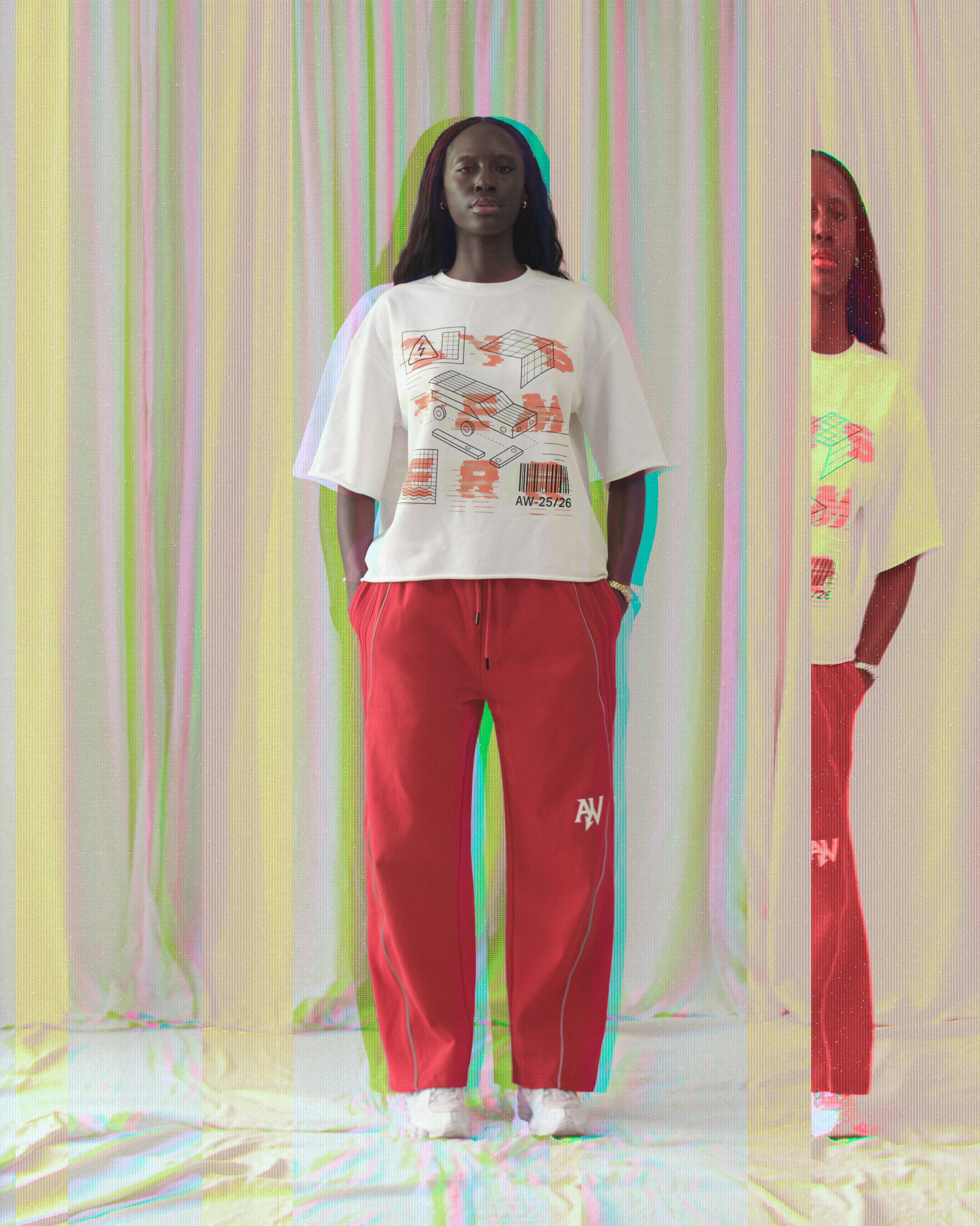 Boxy Raw-Edge System Error T-Shirt