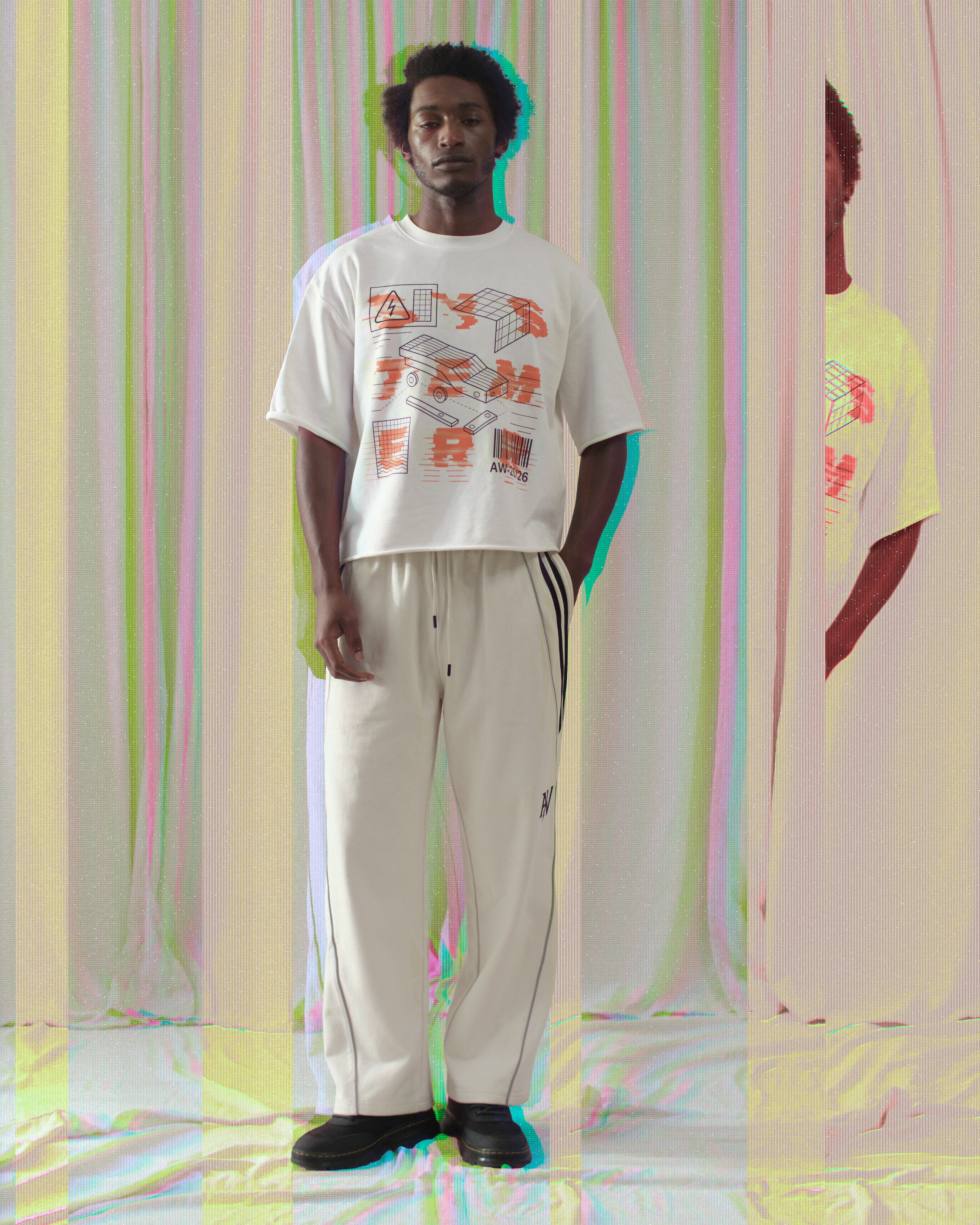 Boxy Raw-Edge System Error T-Shirt