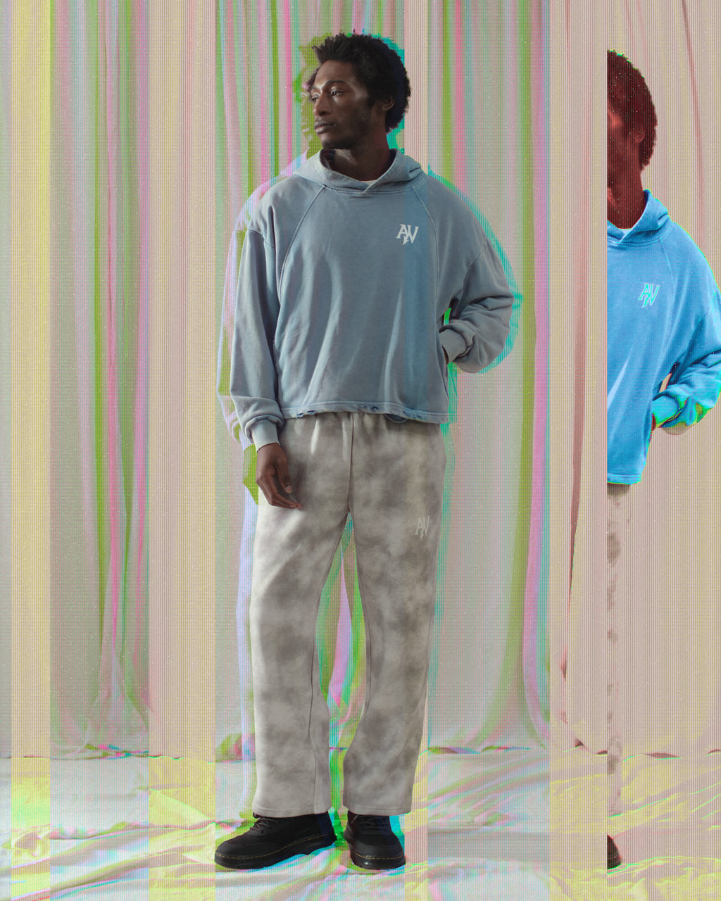 Vintage Washed Frayed-Hem Hoodie