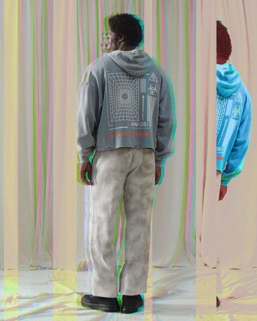 Vintage Washed Frayed-Hem Hoodie