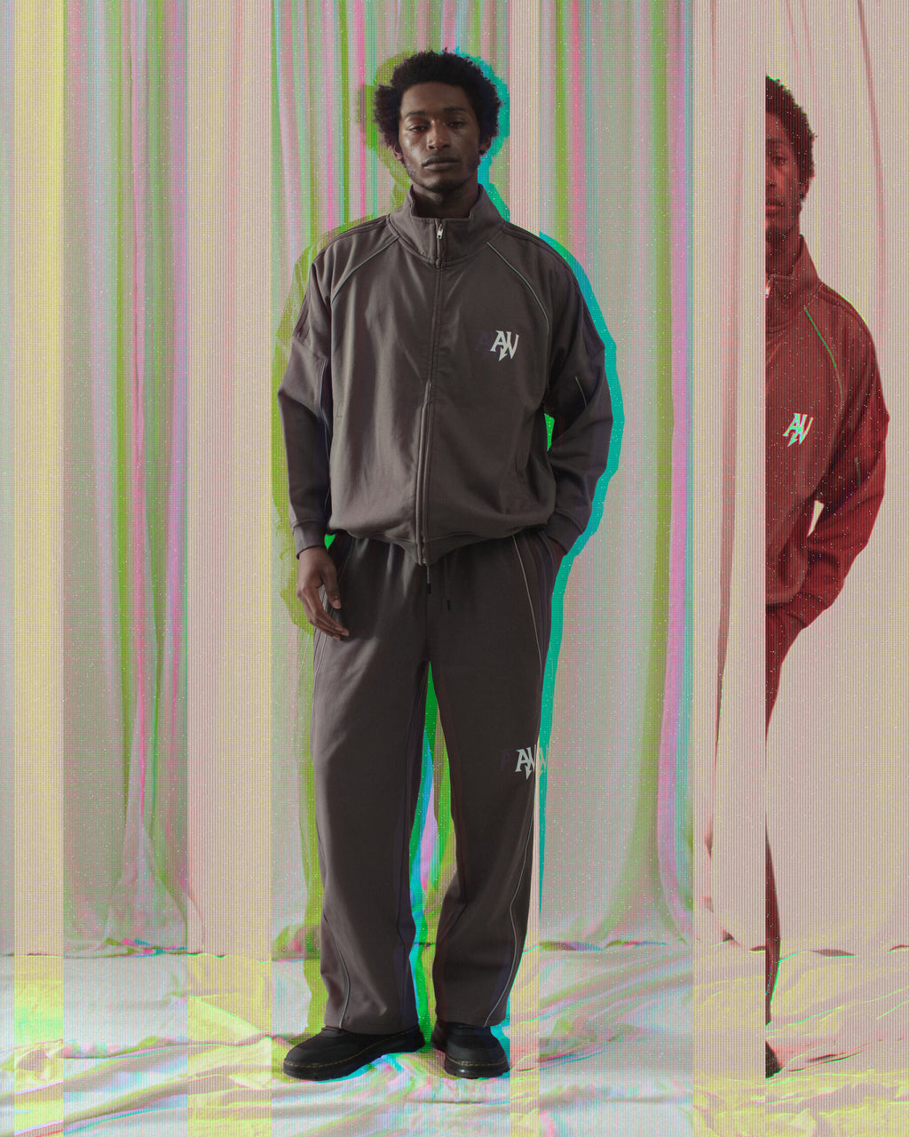 Reflection Striped Raglan Sleeve  Jacket