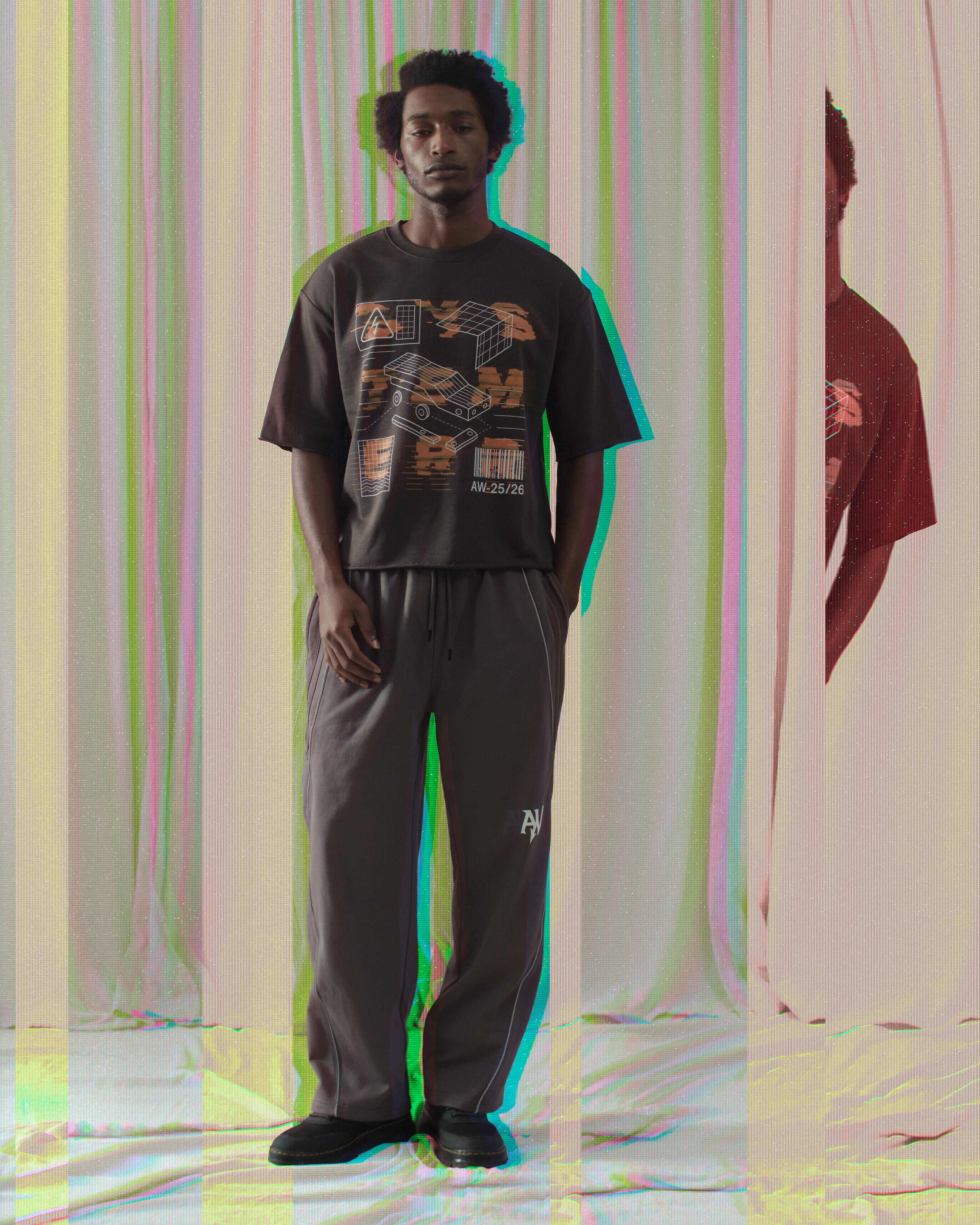 Boxy Raw-Edge System Error T-Shirt