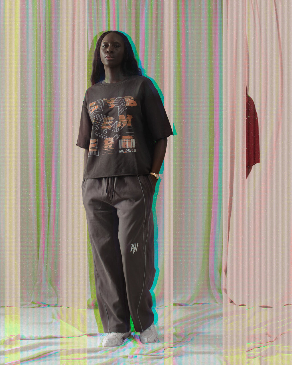 Boxy Raw-Edge System Error T-Shirt