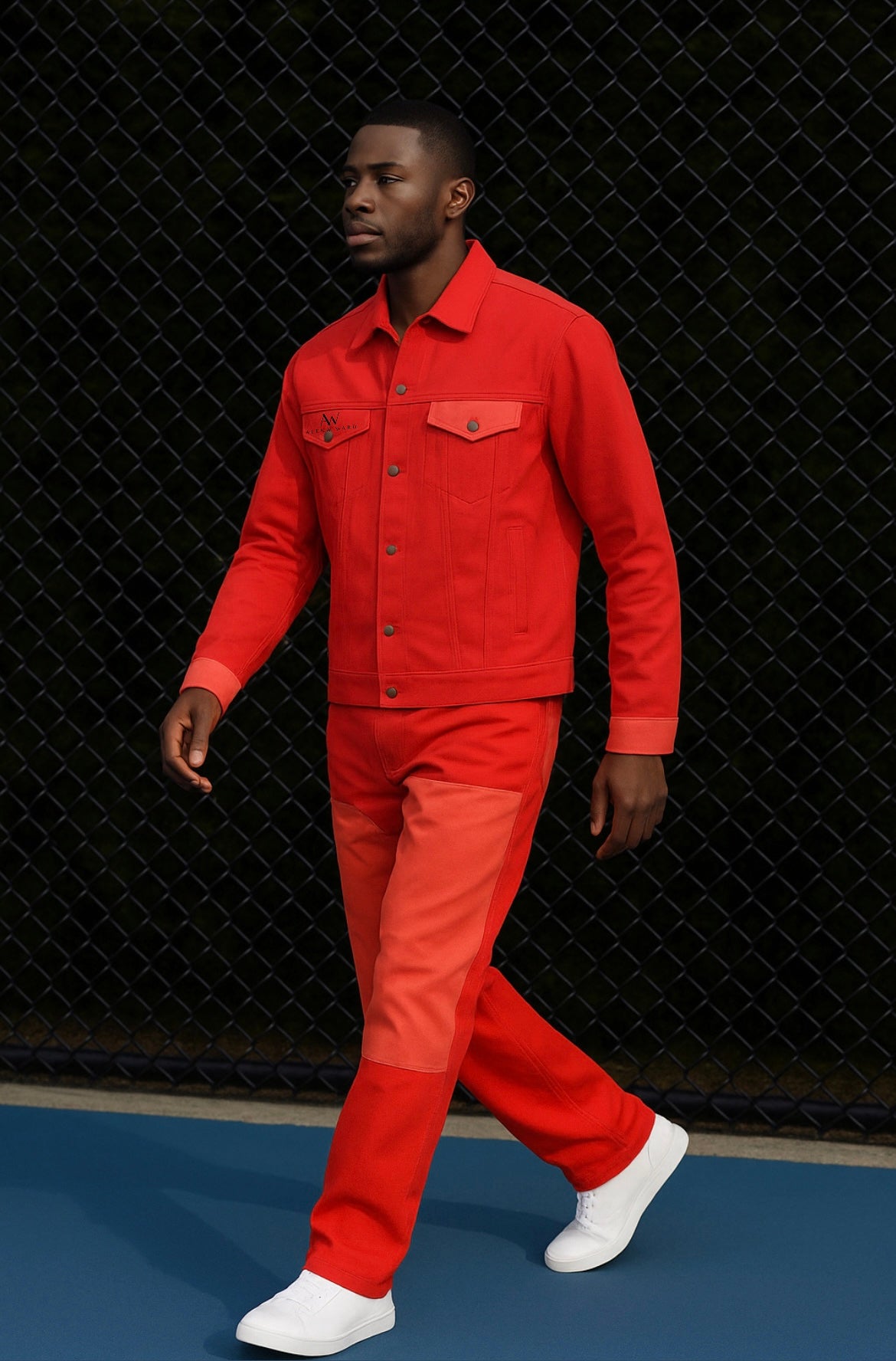 Hibiscus Men's Denim Jacket