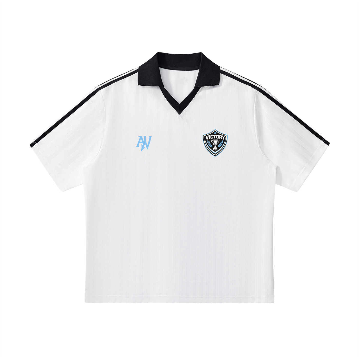 Contrast Collar Striped Soccer Jersey