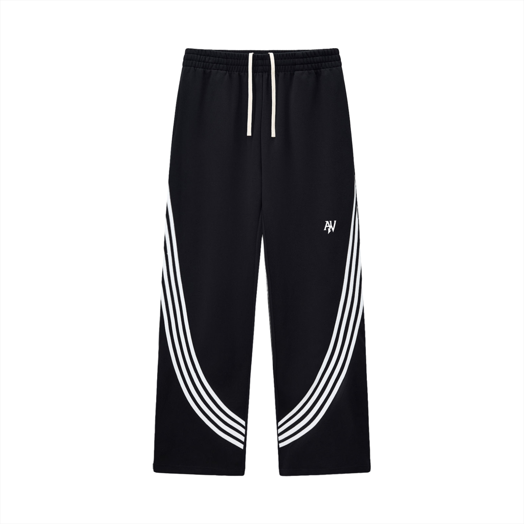 Curved Stripe Straight Sweatpants