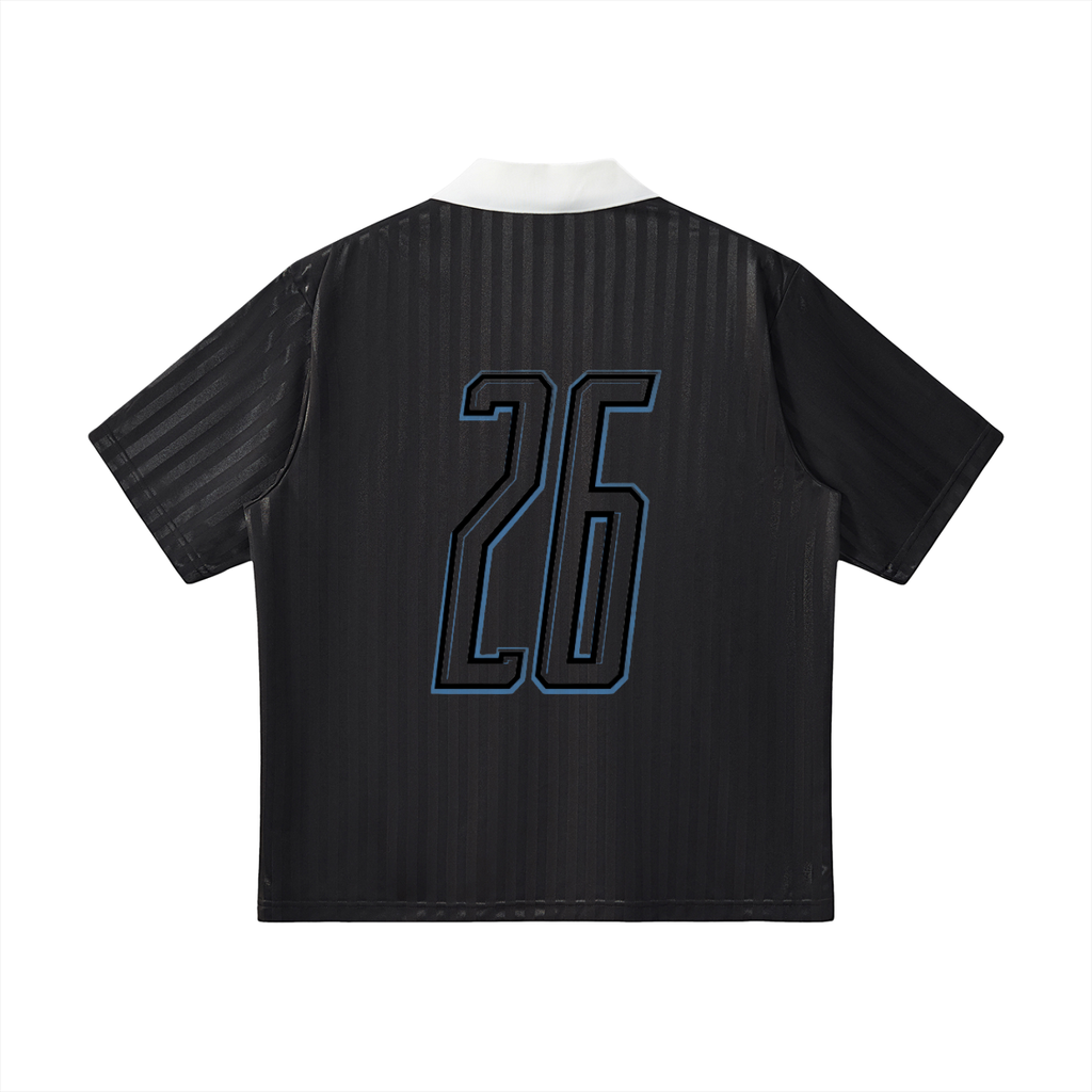 Contrast Collar Striped Soccer Jersey
