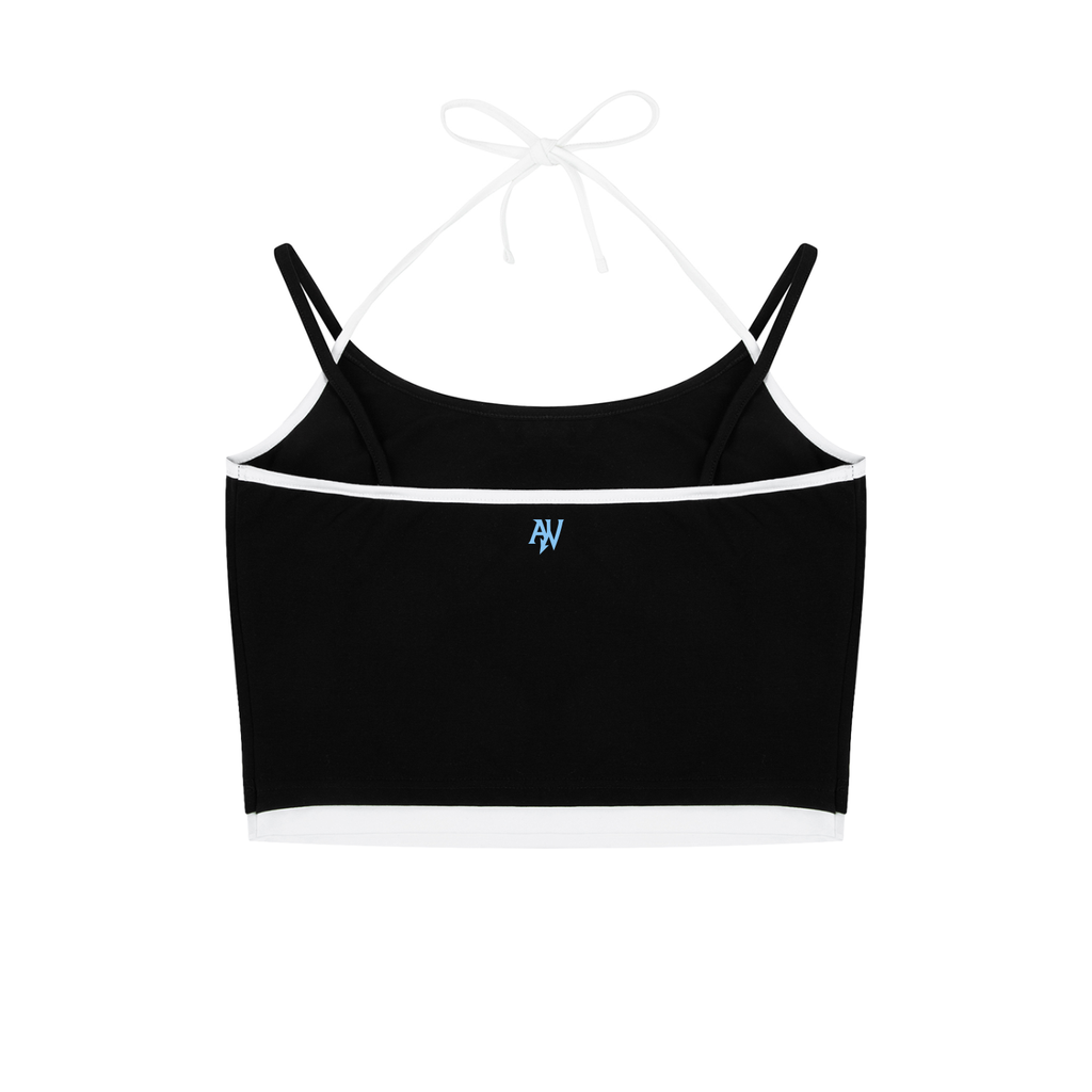 Contrast Binding Halter Tank Top