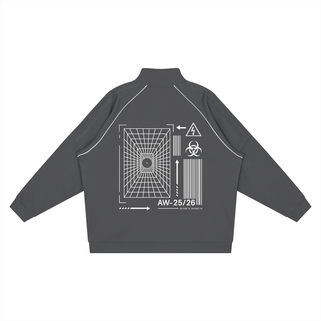 Reflection Striped Raglan Sleeve  Jacket