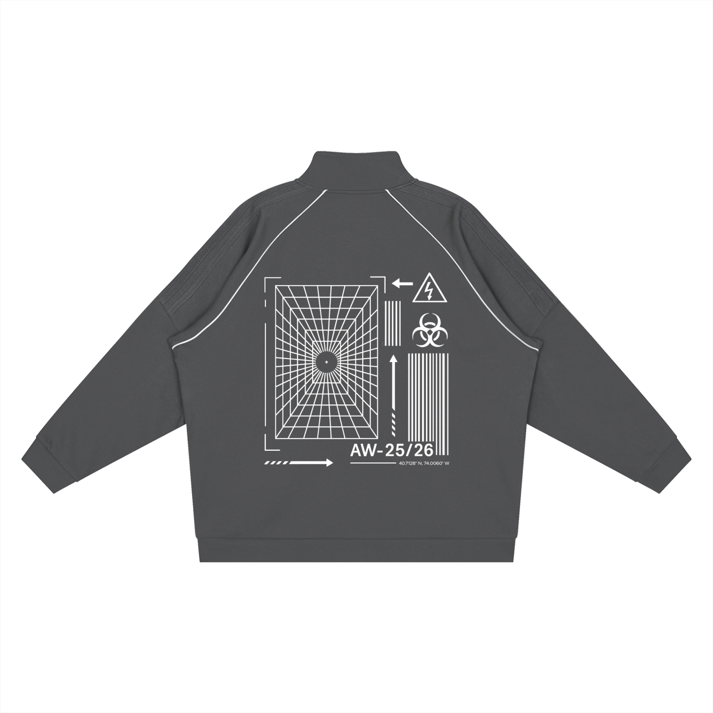 Reflection Striped Raglan Sleeve  Jacket