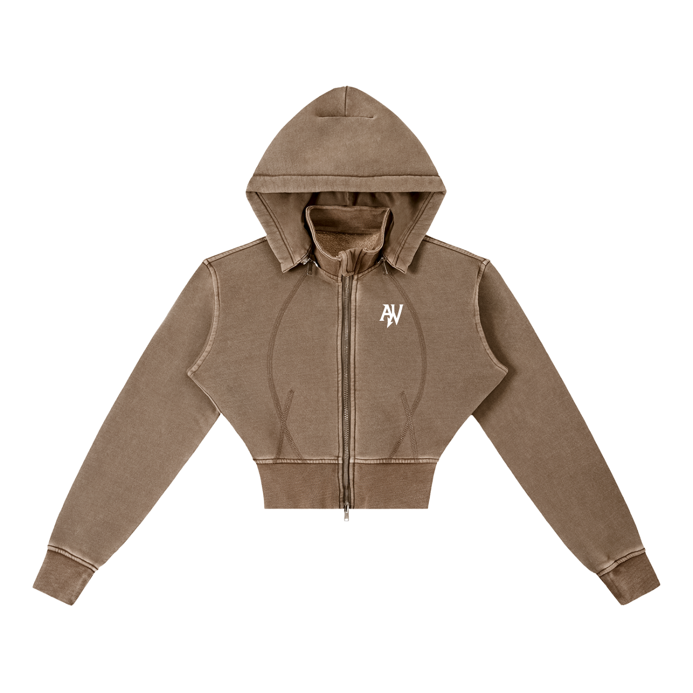 Vintage Washed Cropped Fleece Hoodie