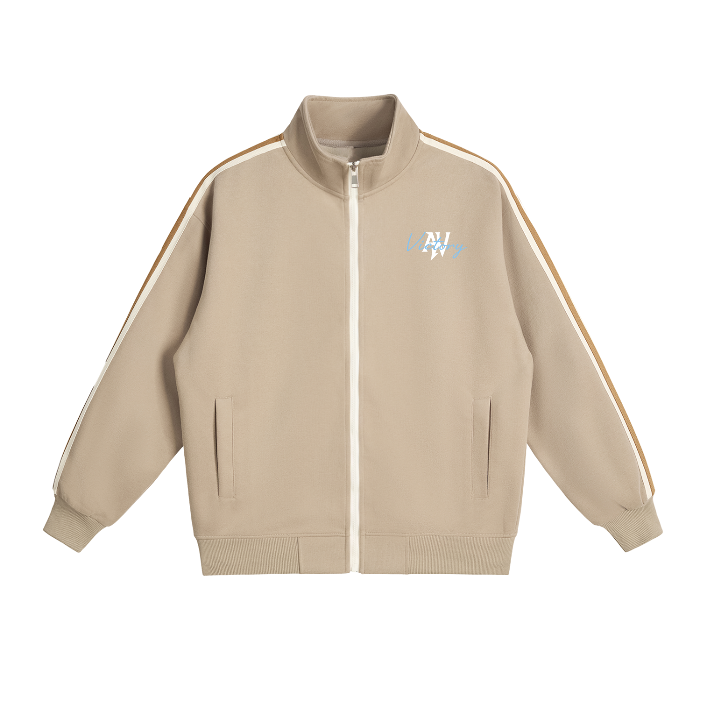 Contrast Side-Stripe Stand Collar  Jacket