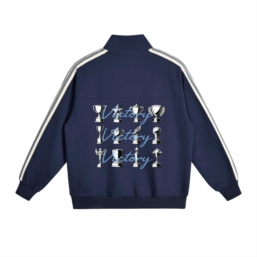 Contrast Side-Stripe Stand Collar  Jacket