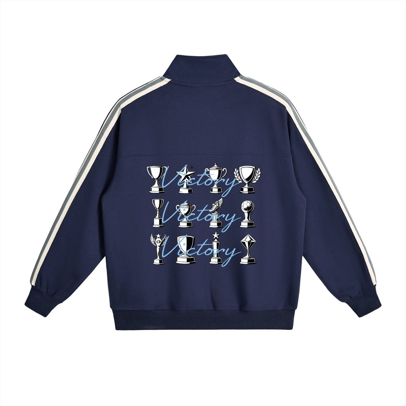 Contrast Side-Stripe Stand Collar  Jacket